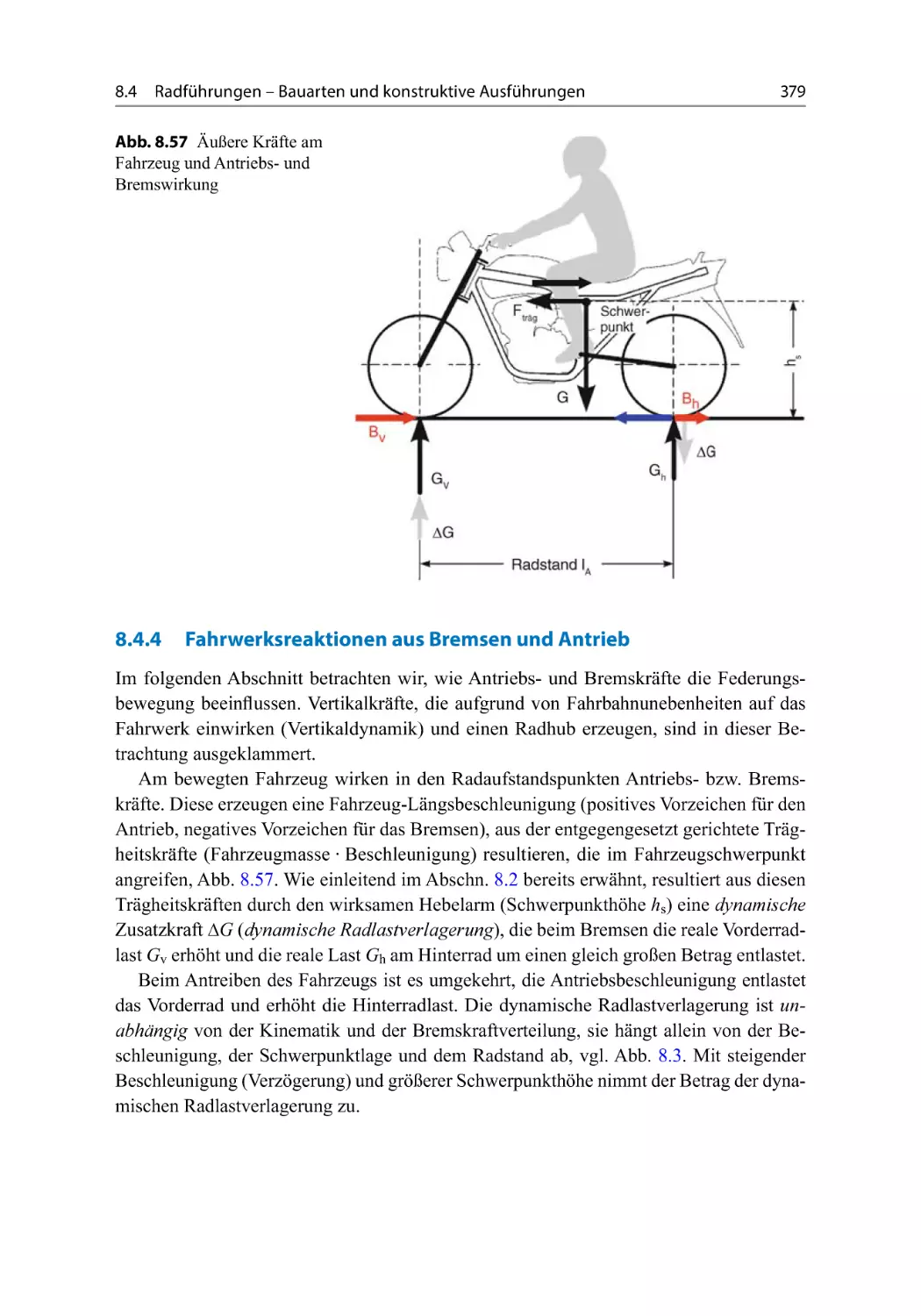 8.4.4 Fahrwerksreaktionen aus Bremsen und Antrieb