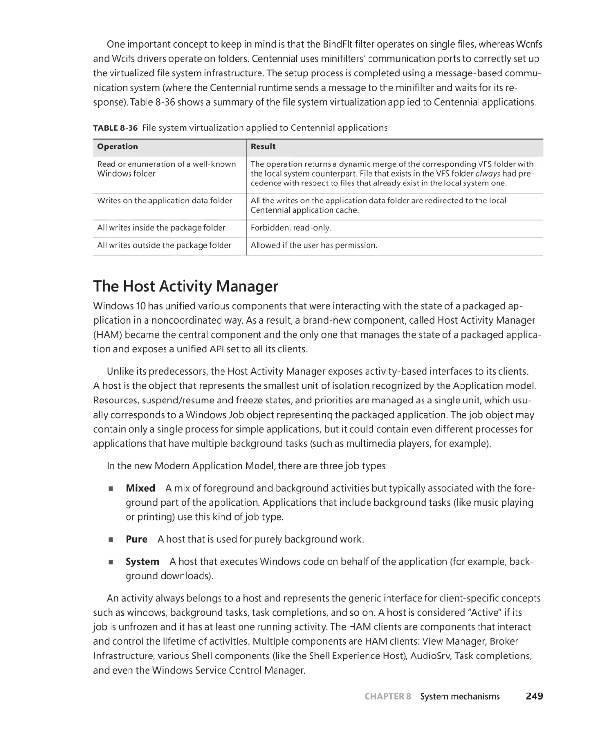 The Host Activity Manager