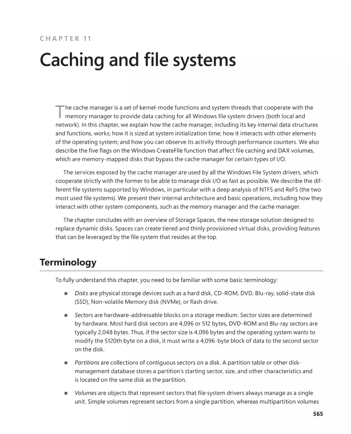 Chapter 11 Caching and file systems
Terminology