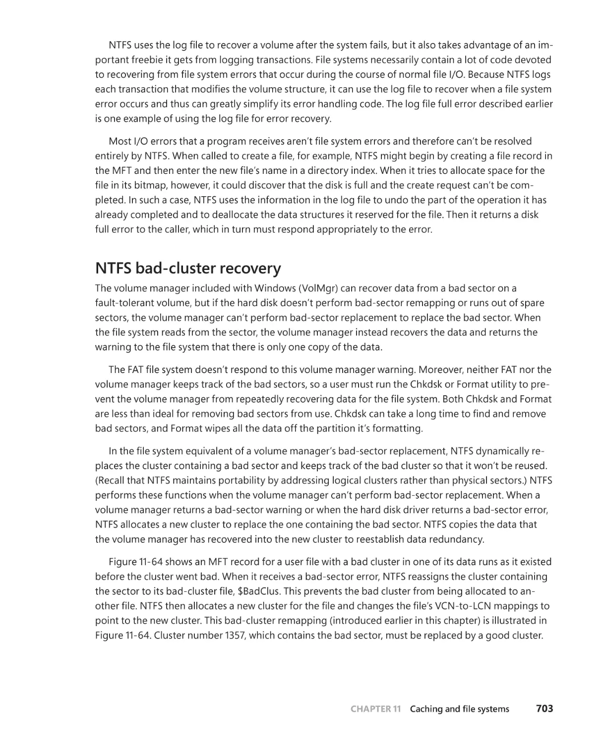 NTFS bad-cluster recovery