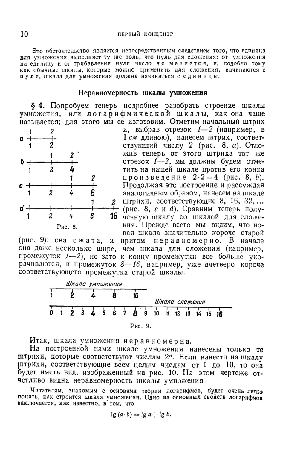 Неравномерность шкалы умножения