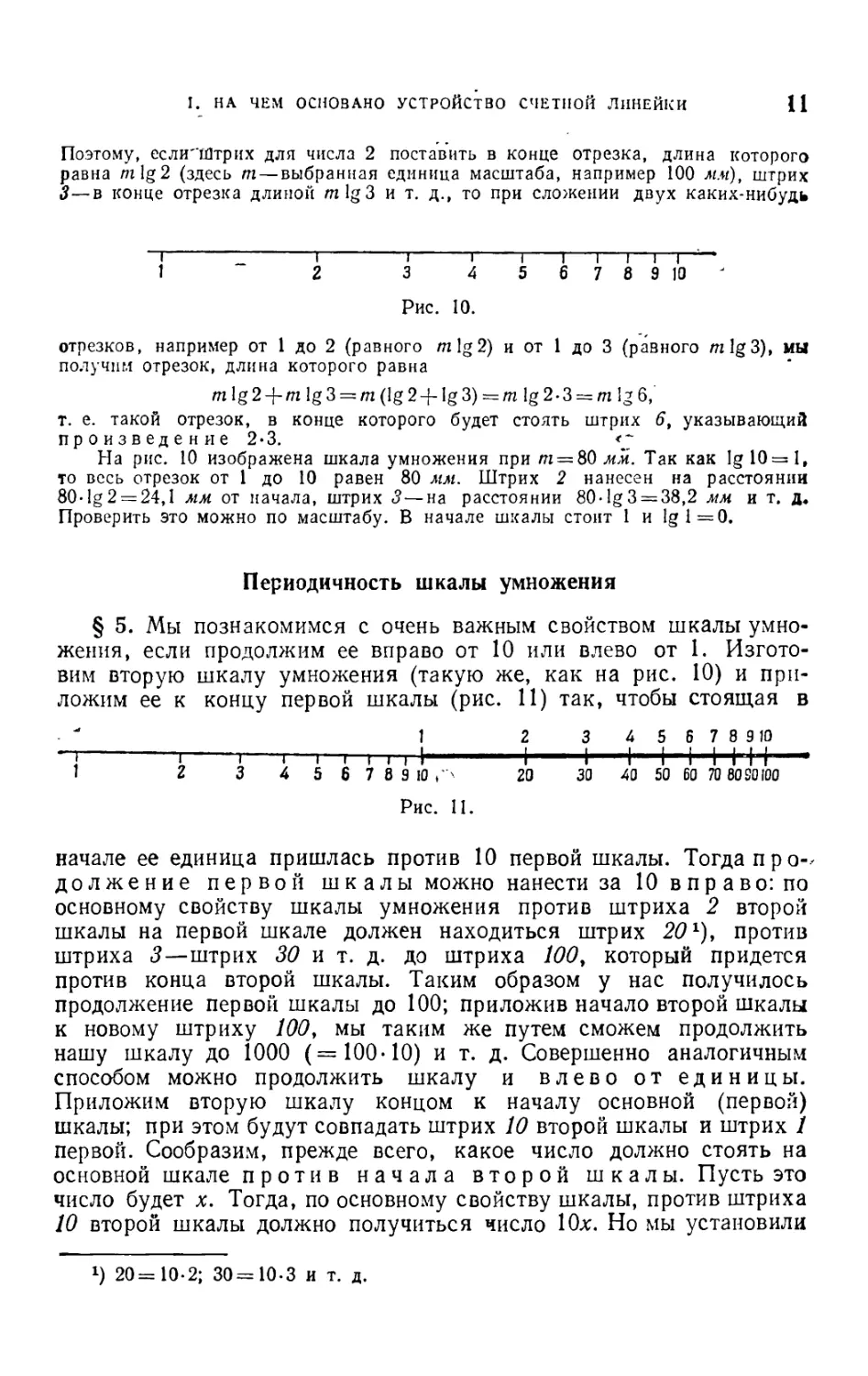 Периодичность шкалы умножения