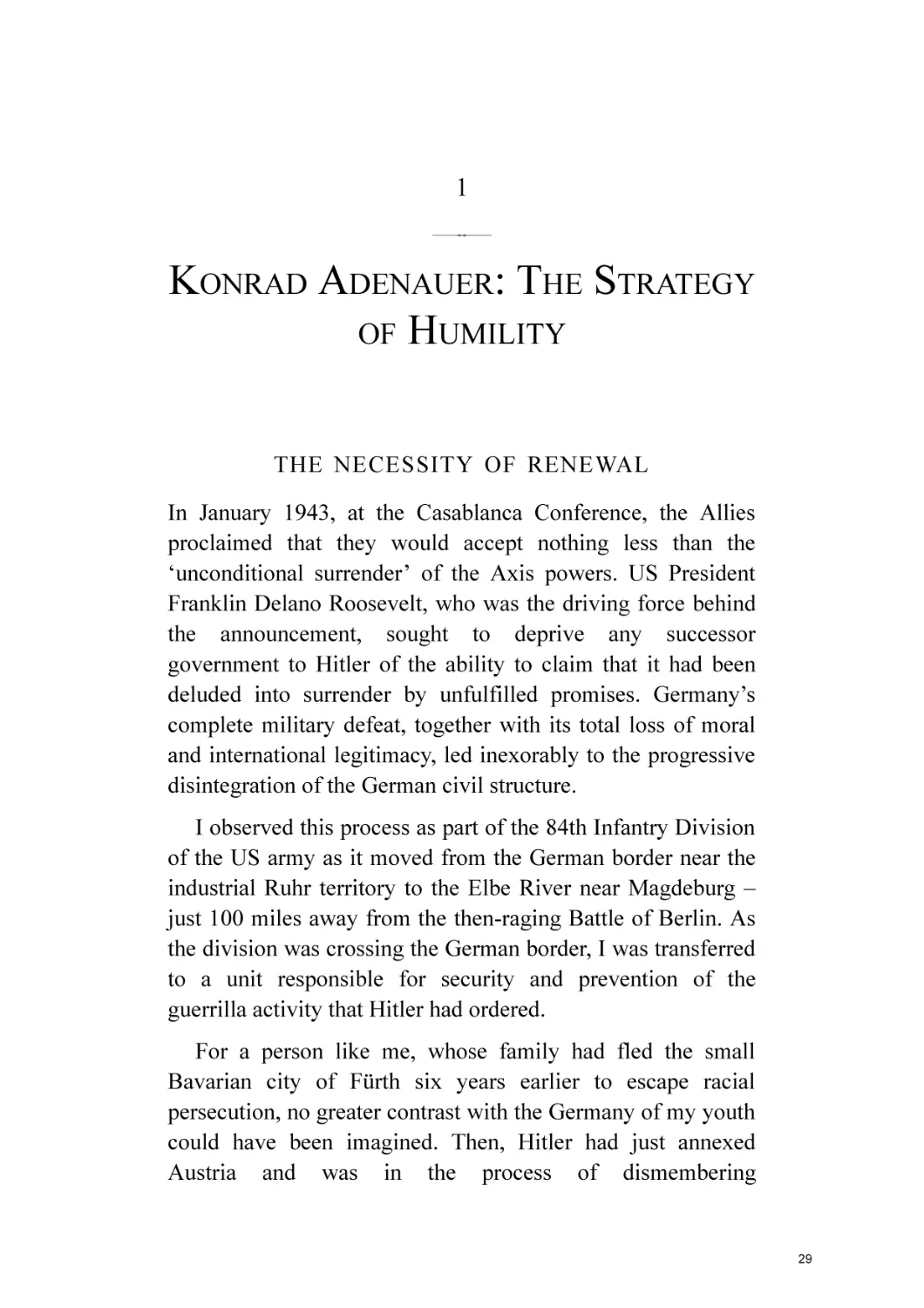 1. Konrad Adenauer
The Necessity of Renewal