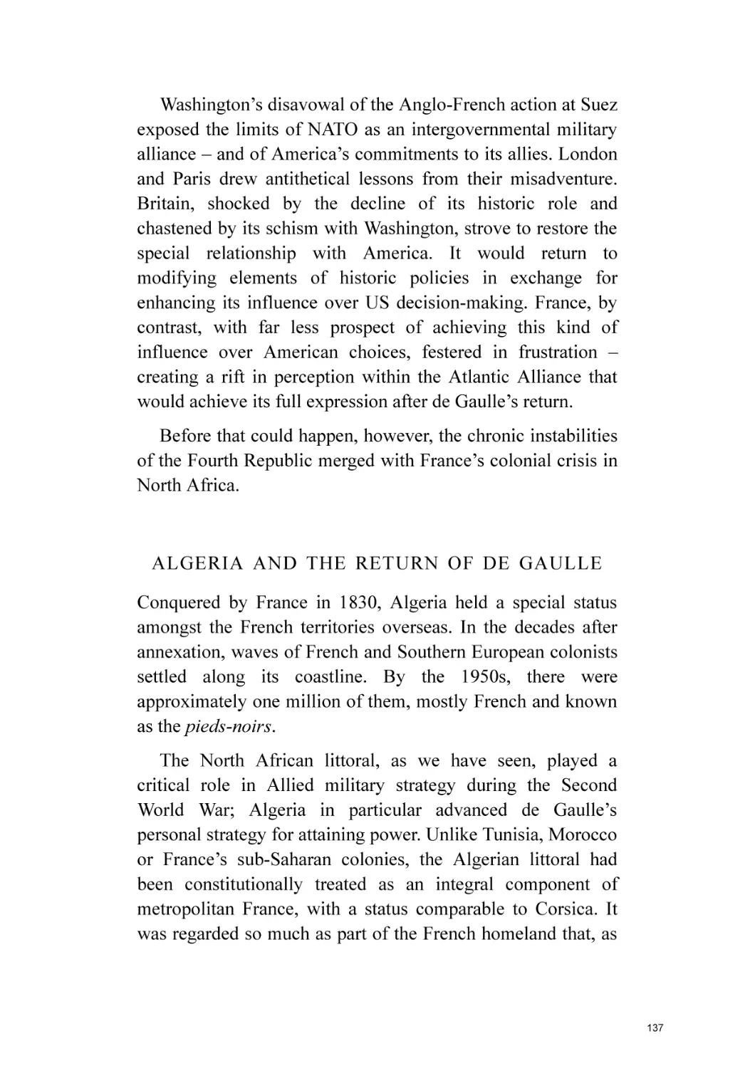 Algeria and the Return of de Gaulle