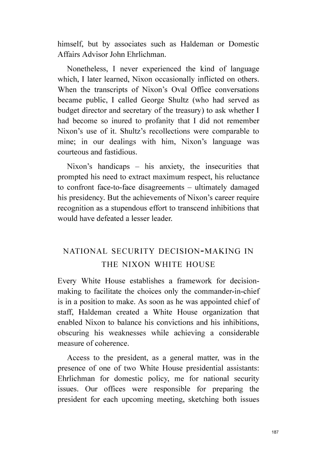 National Security Decision-making in the Nixon White House