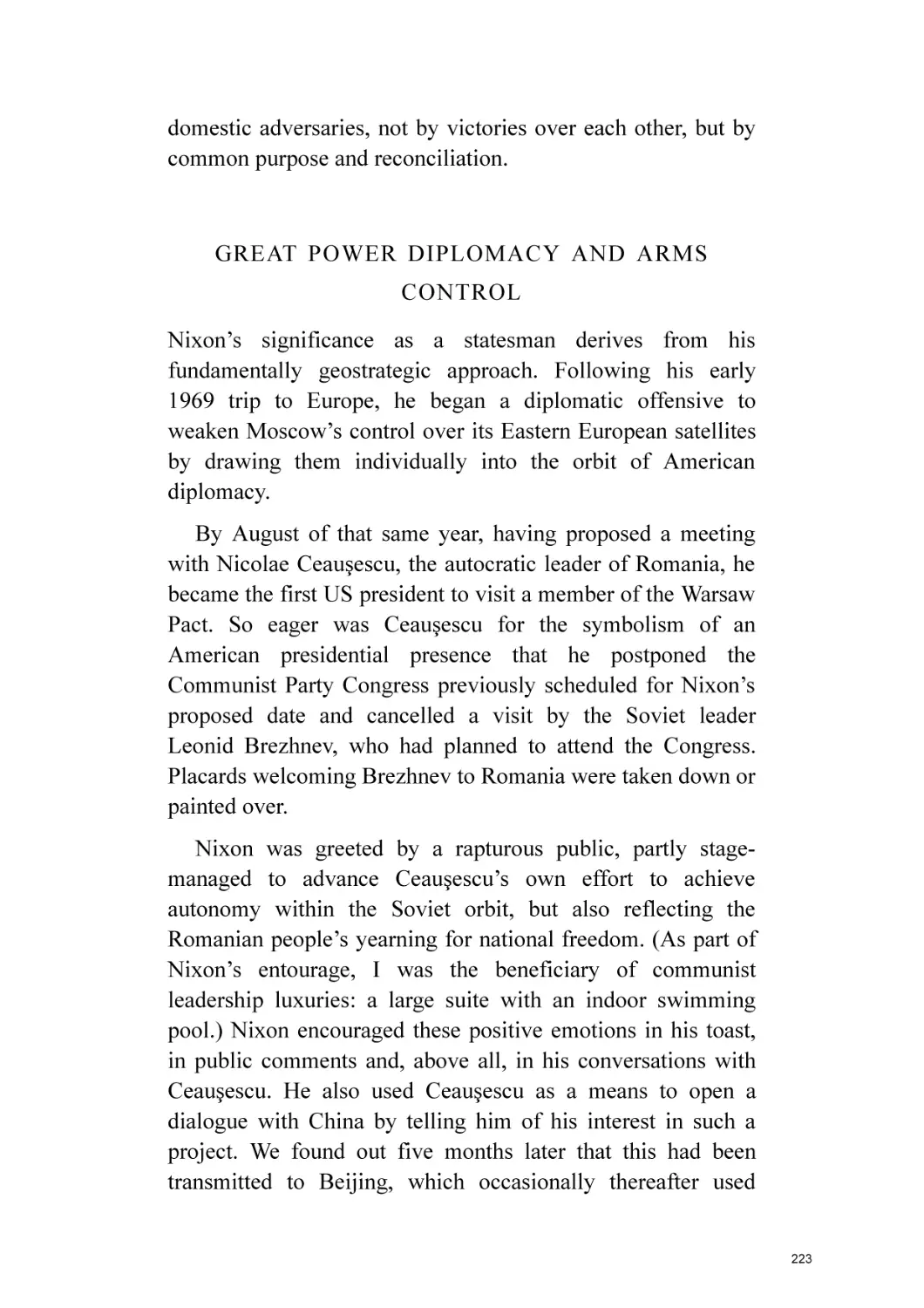 Great Power Diplomacy and Arms control