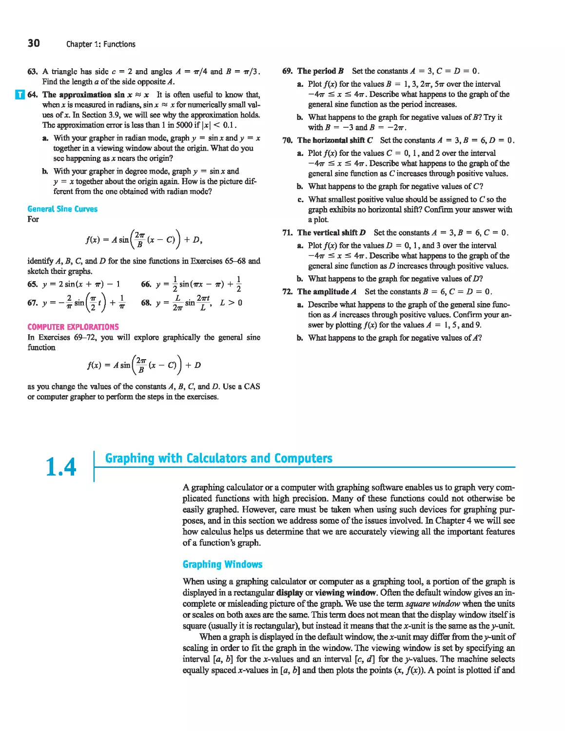 1.4 - Graphing with Calculators and Computers