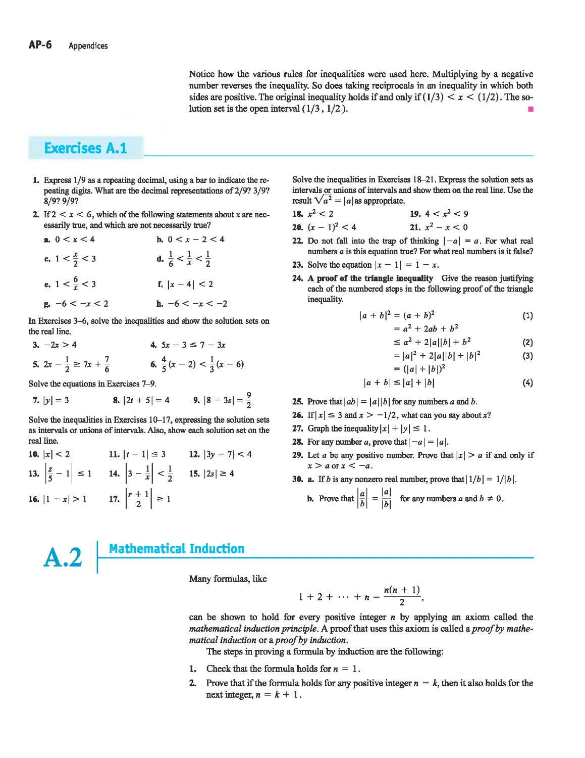 A.2 - Mathematical Induction
