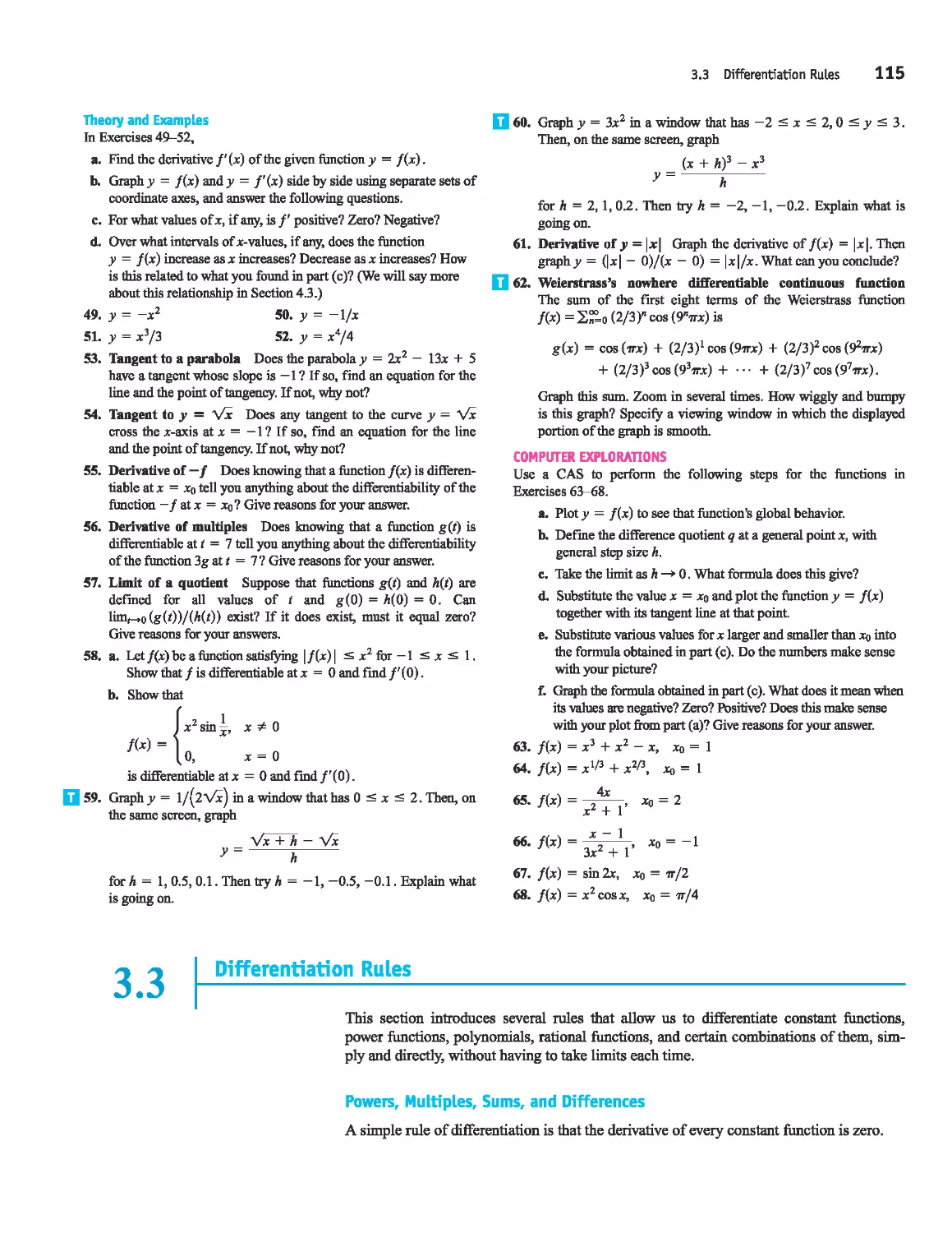 3.3 - Differentiation Rules