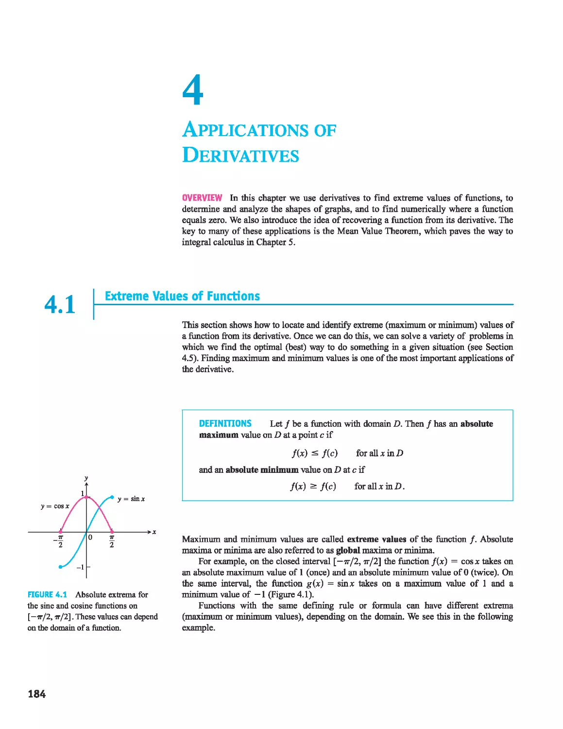 4 - Applications of Derivatives