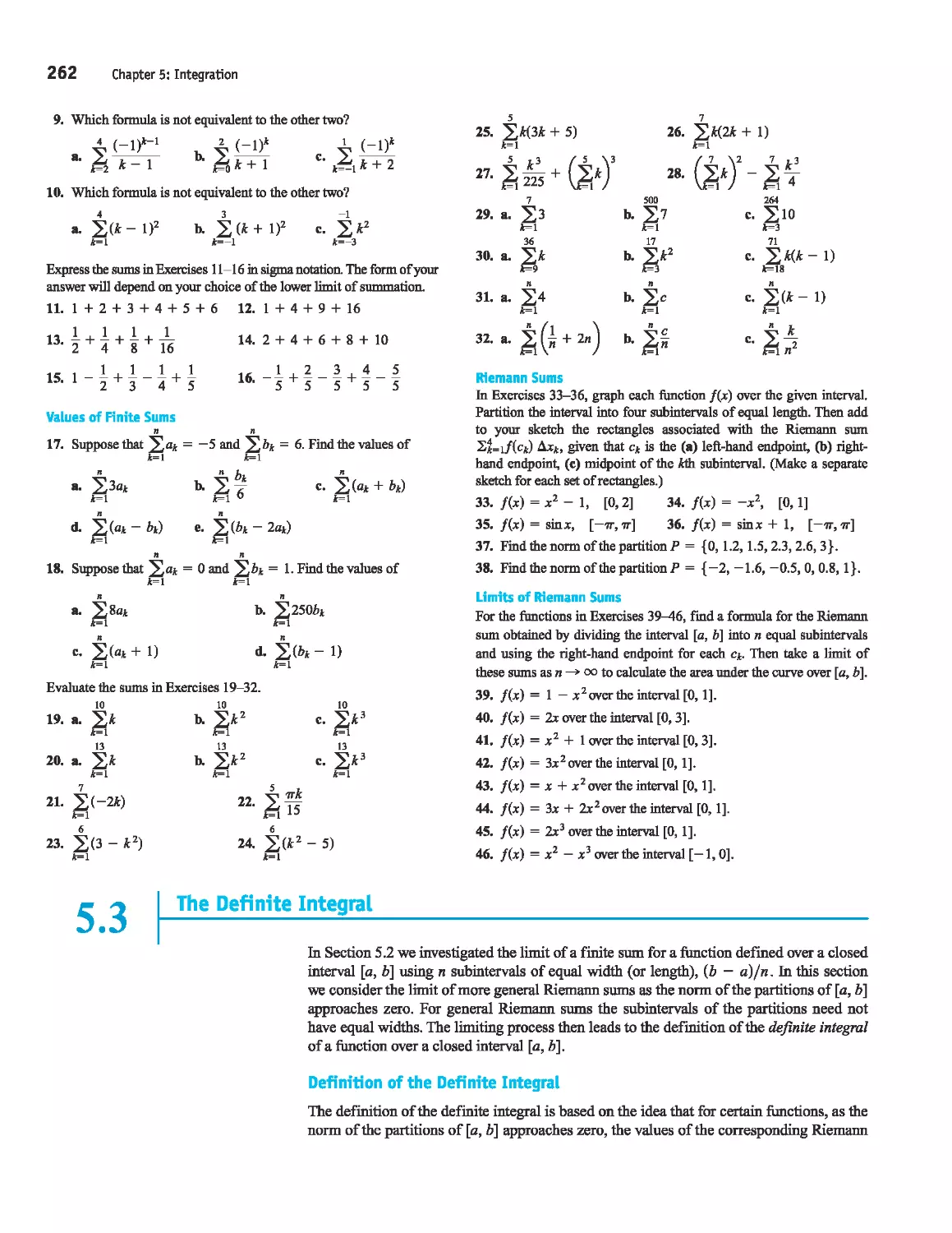 5.3 - The Definite Integral