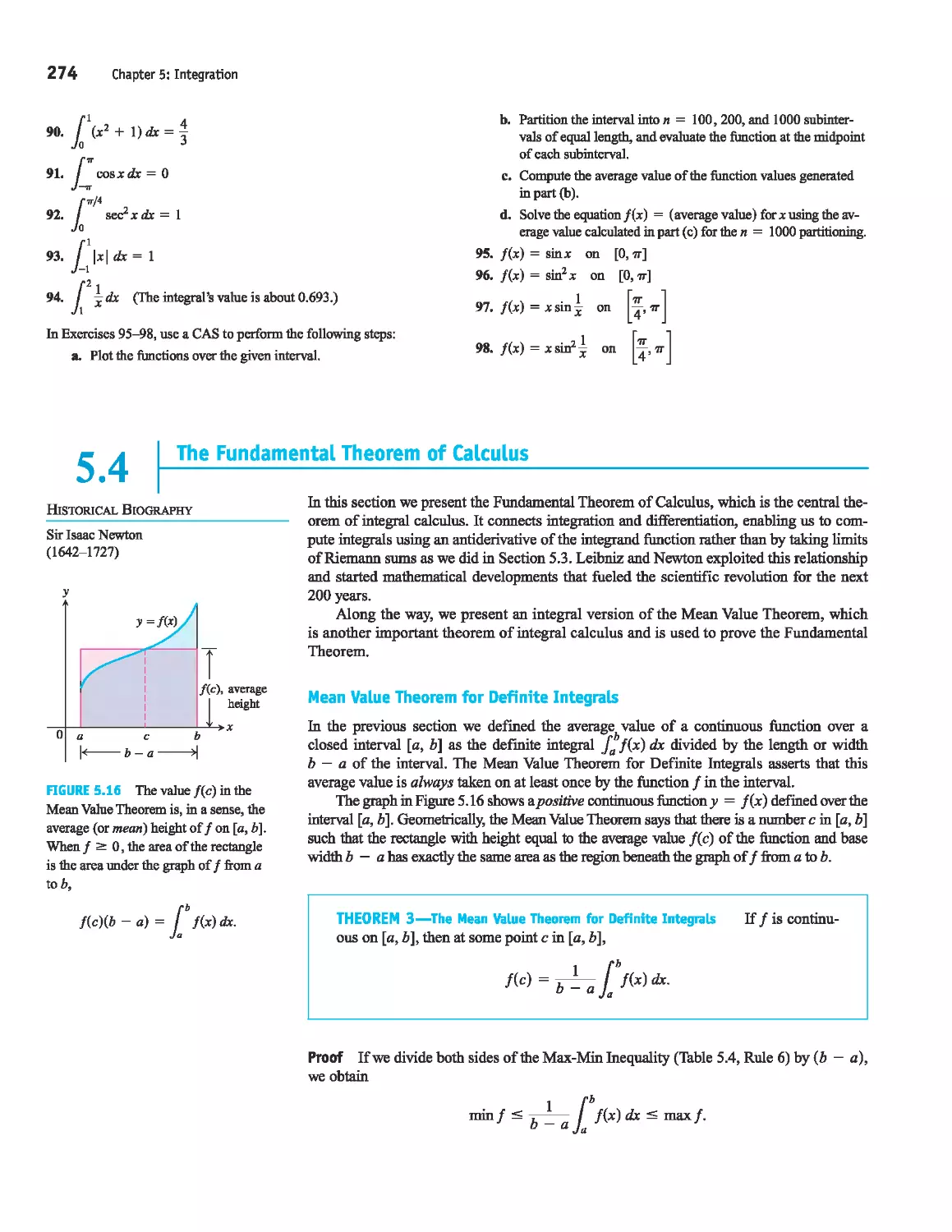 5.4 - The Fundamental Theorem of Calculus