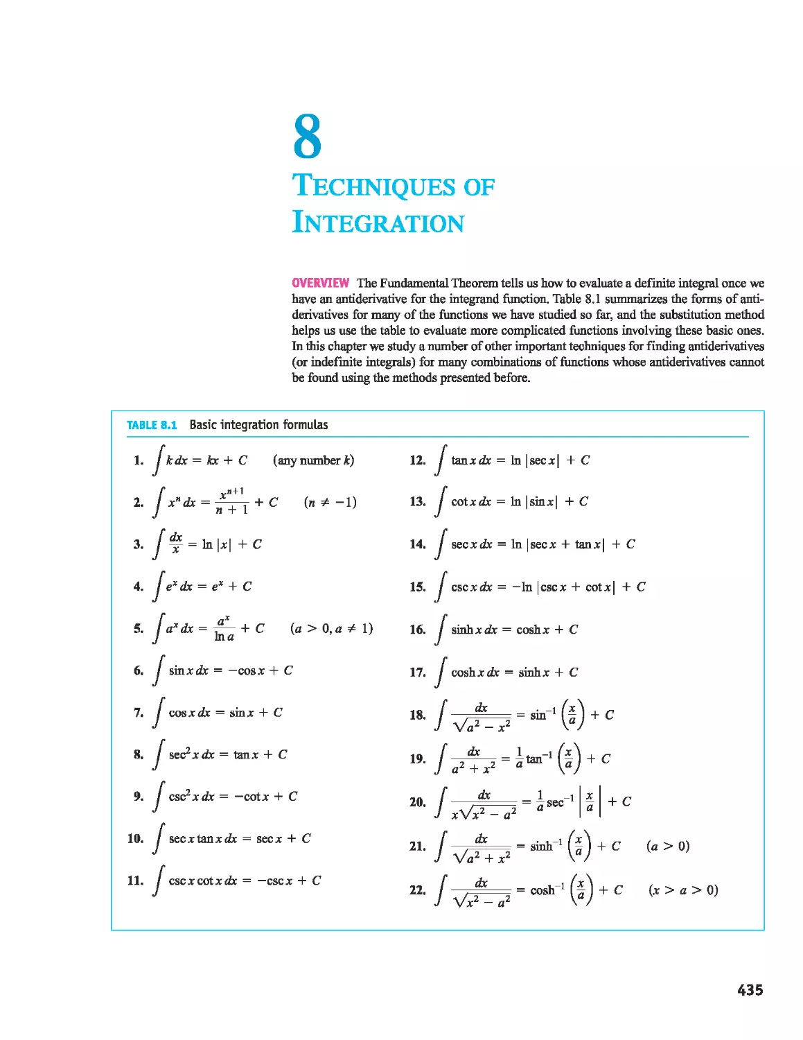 8 - Techniques of Integration