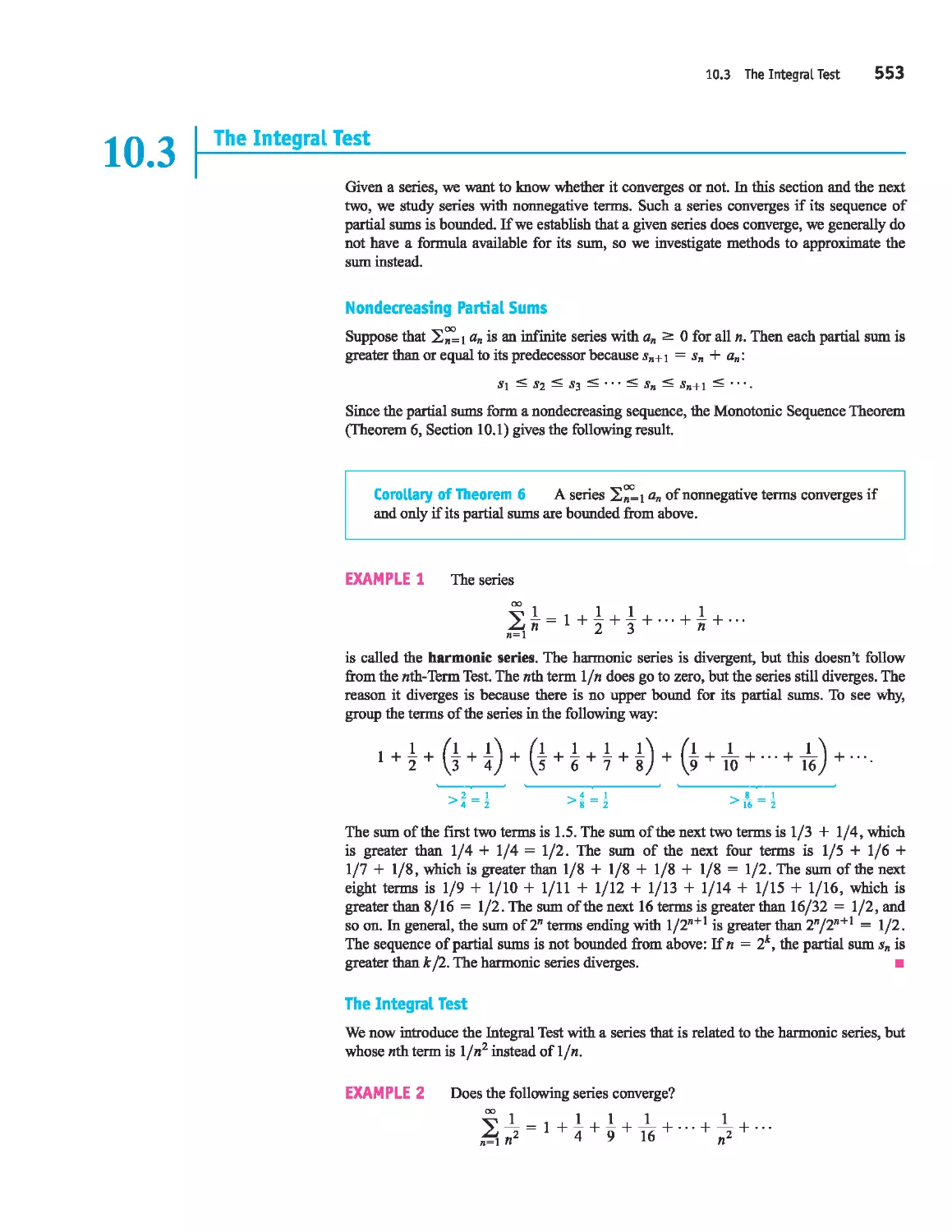 10.3 - 
The Integral Test