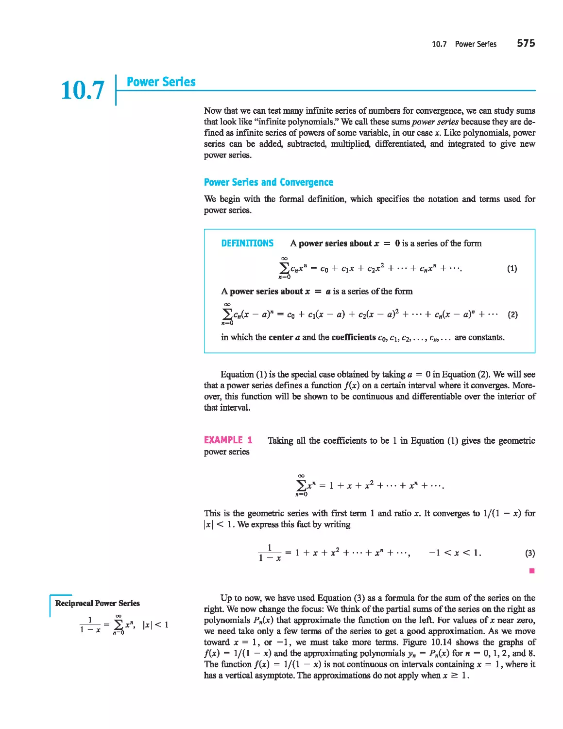 10.7 - 
Power Series