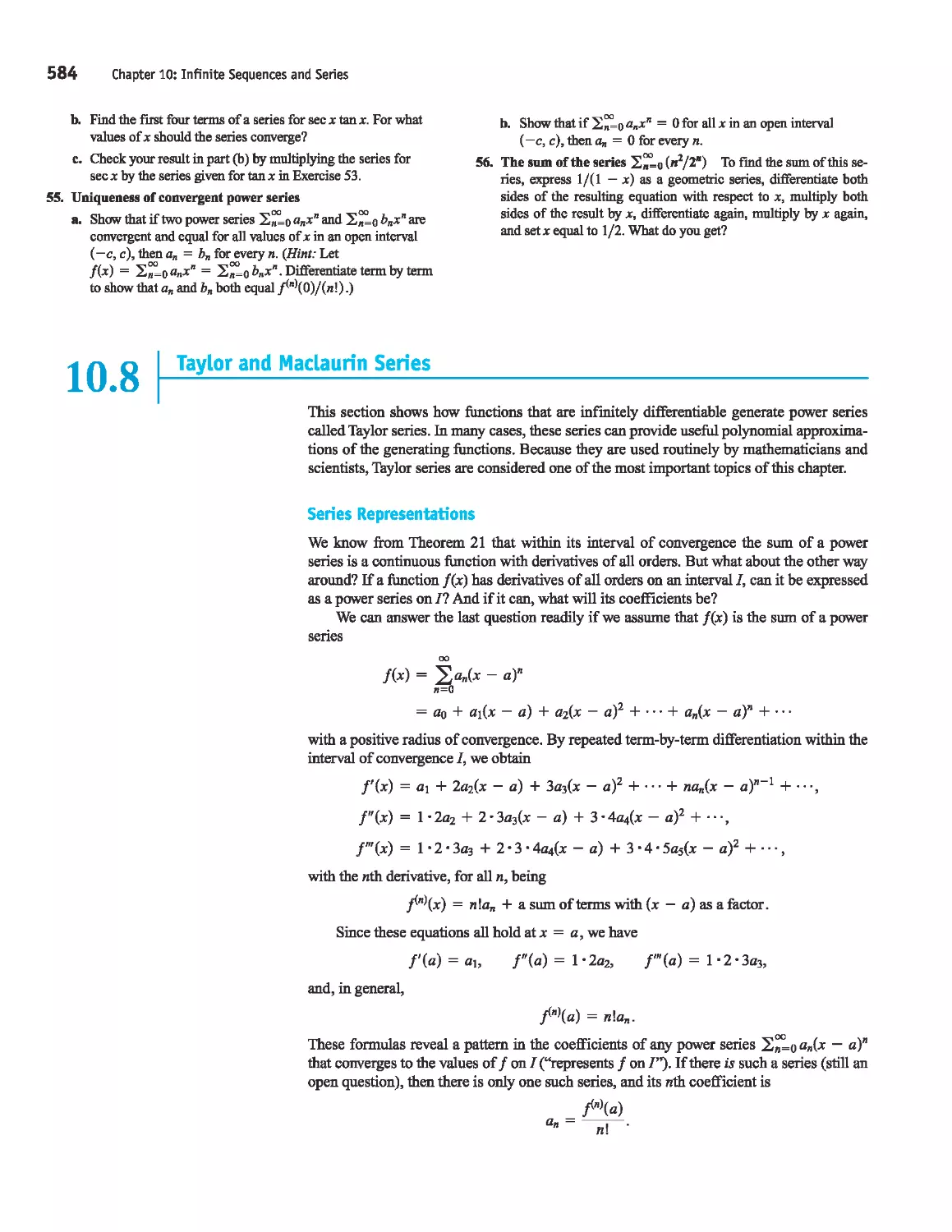 10.8 - 
Taylor and Maclaurin Series