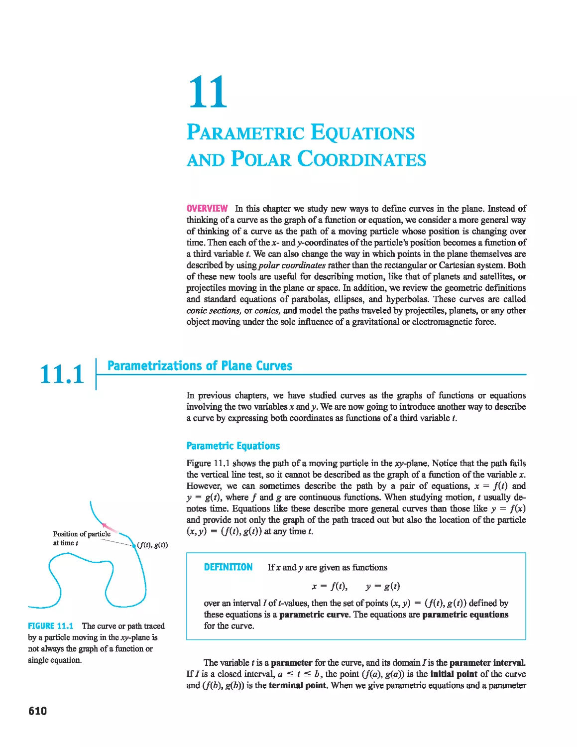 11 - Parametric Equations and Polar Coordinates