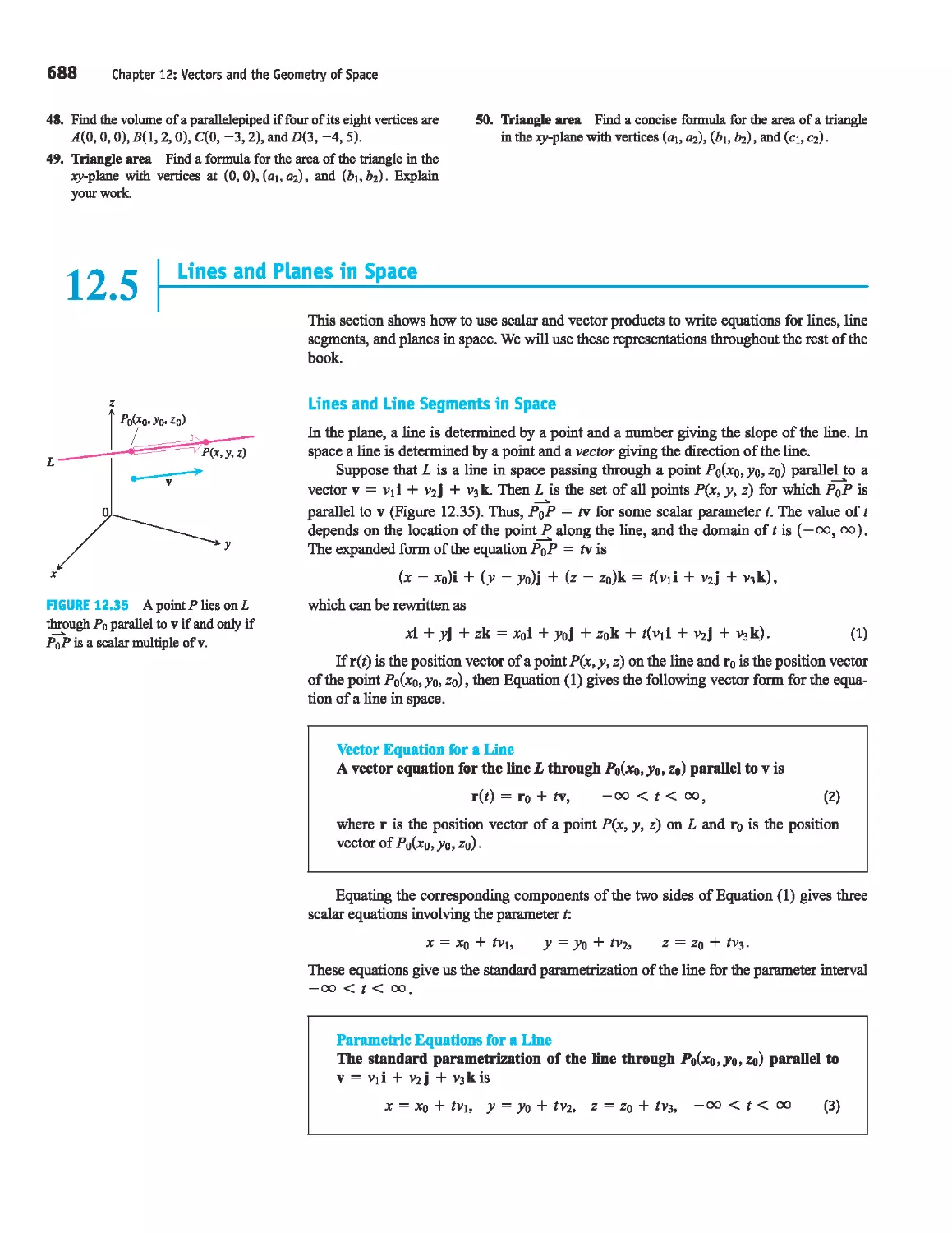 12.5 - Lines and Planes in Space