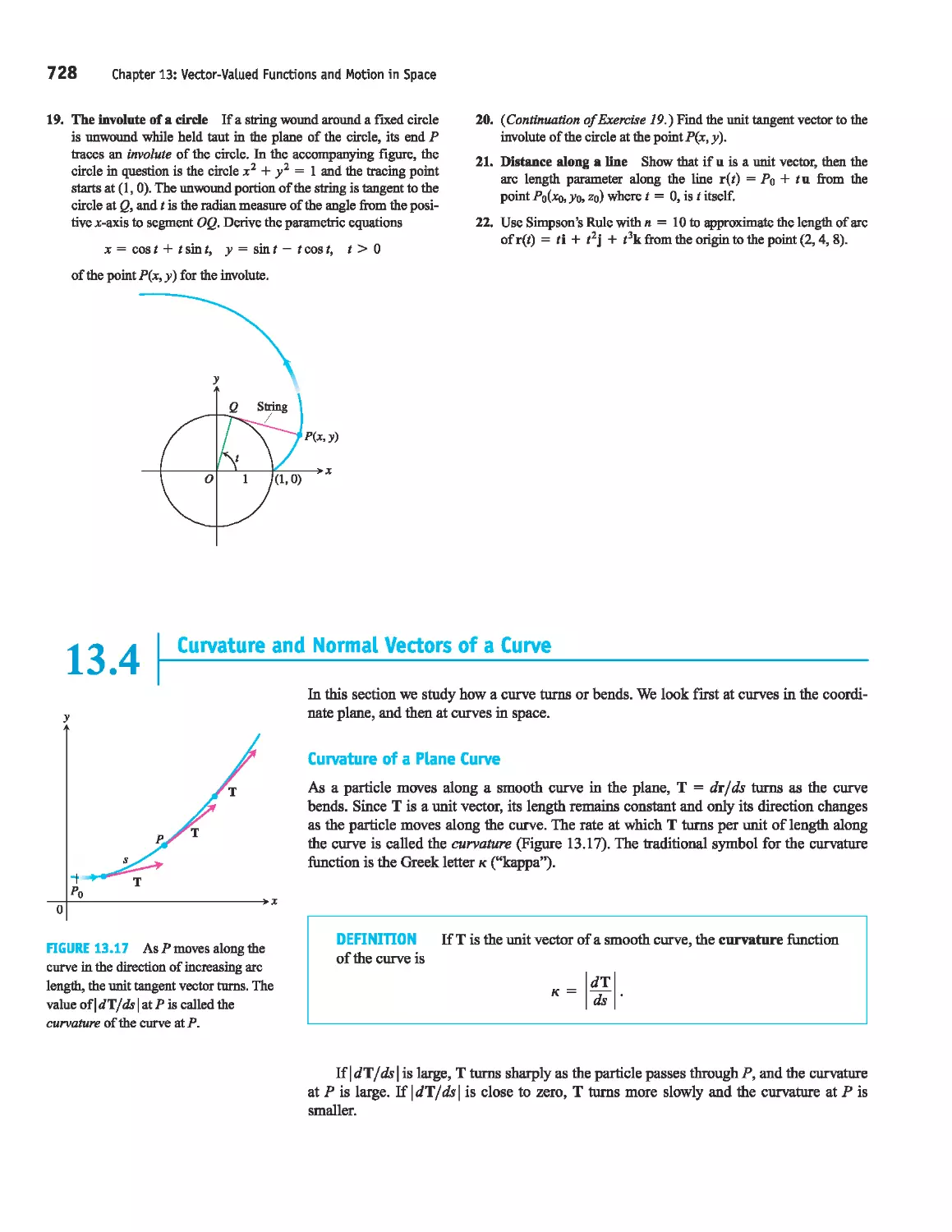 13.4 - Curvature and Normal Vectors of a Curve