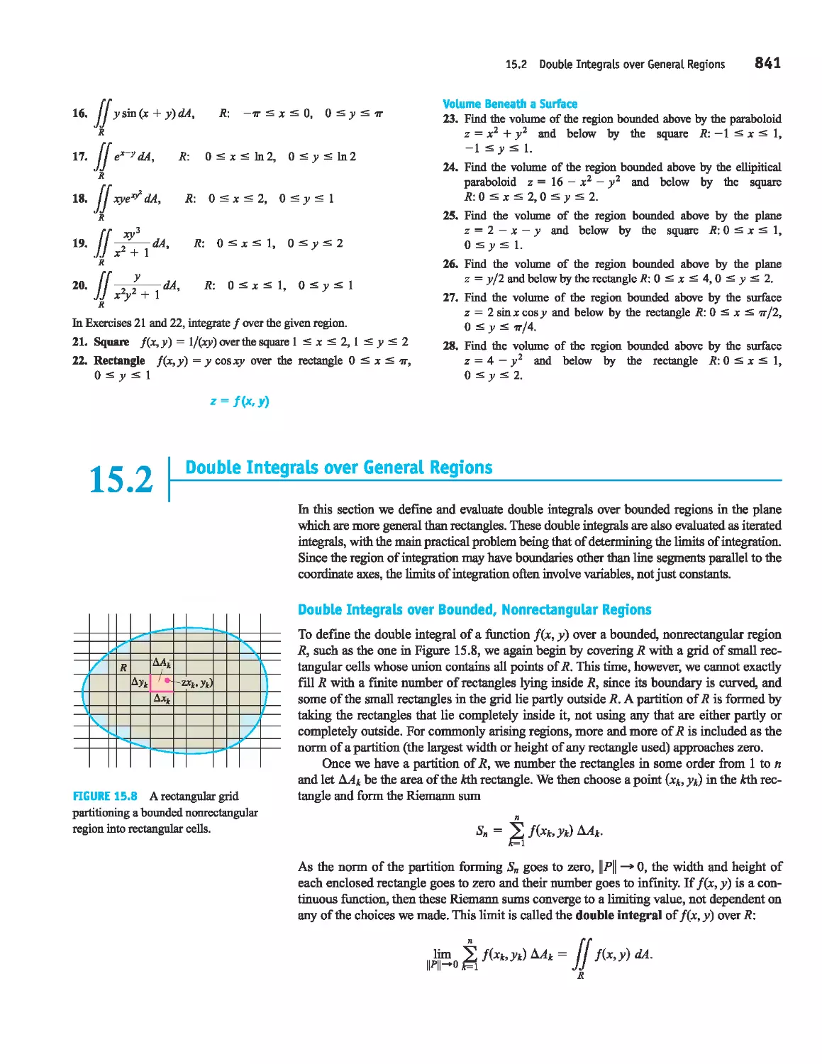 15.2 - Double Integrals over General Regions