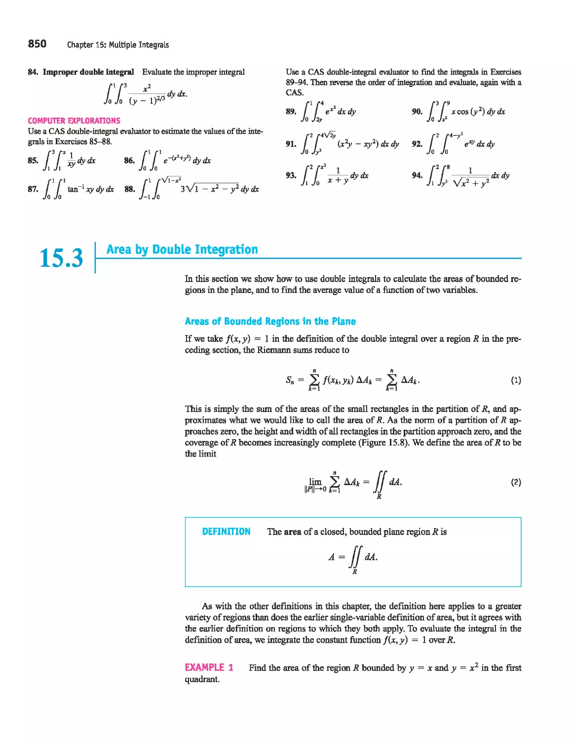 15.3 - Area by Double Integration