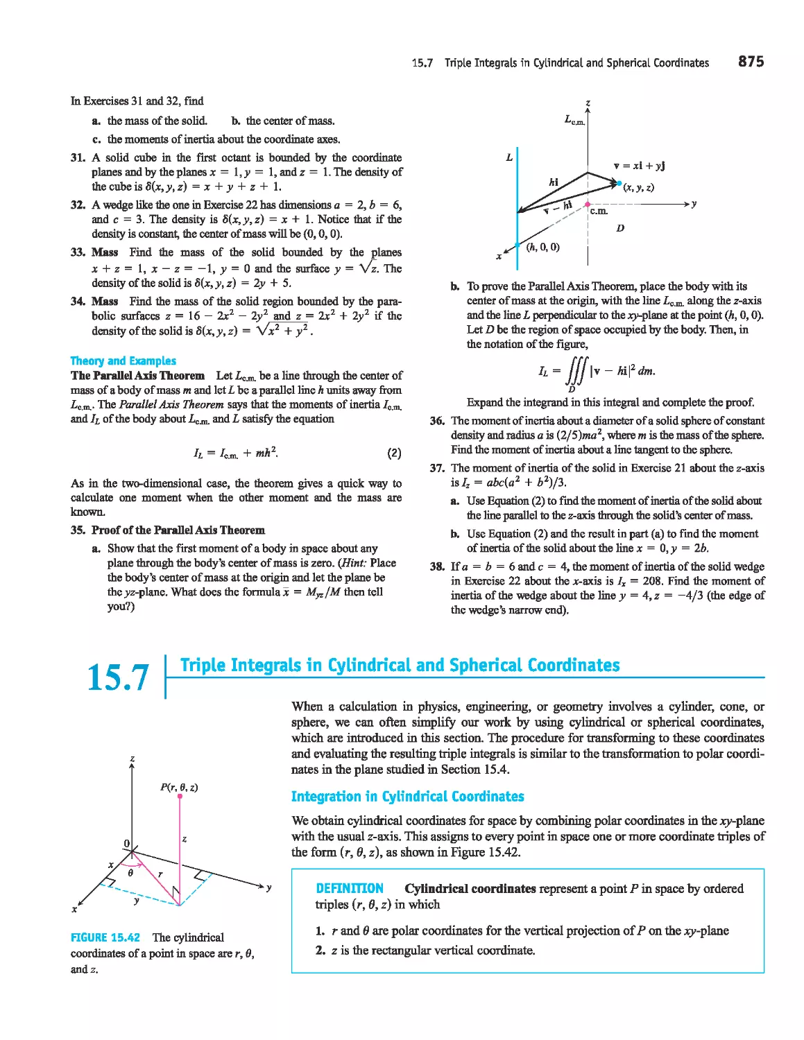 15.7 - Triple Integrals in Cylindrical and Spherical Coordinates