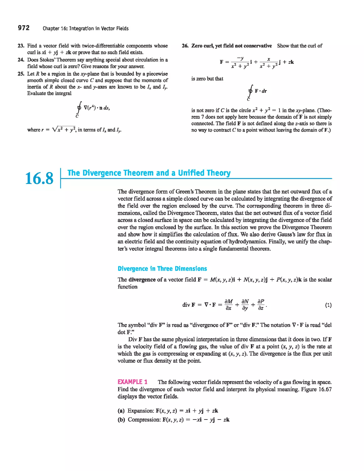 16.8 - The Divergence Theorem and a Unified Theory