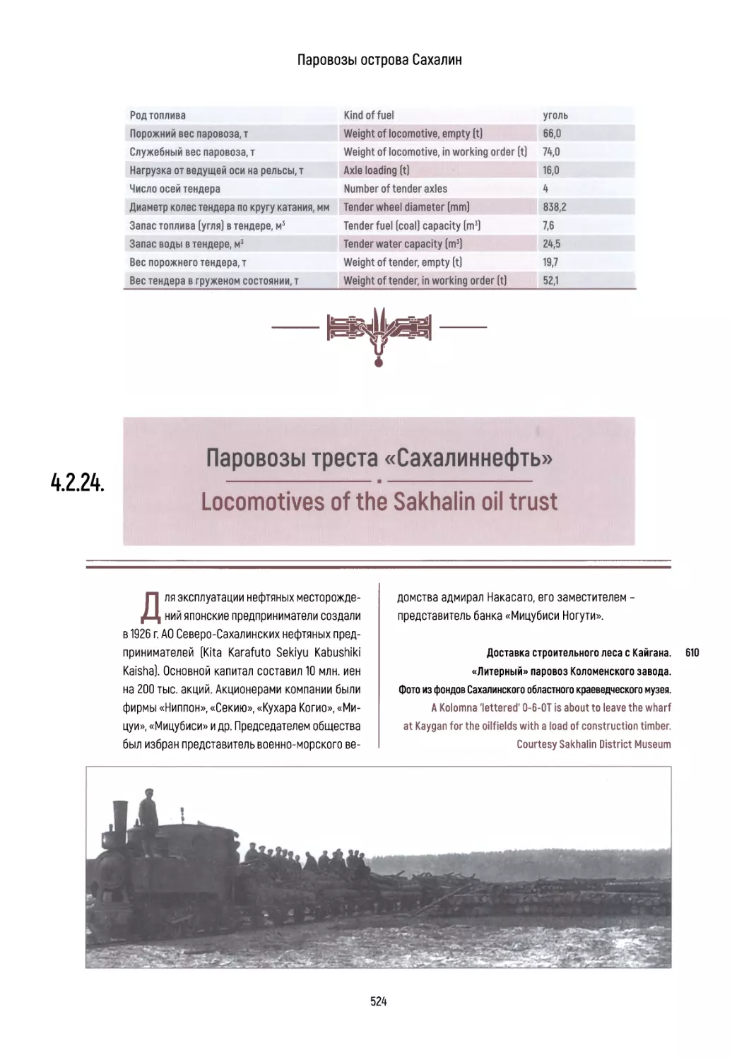 4.2.24. Паровозы треста «Сахалиннефть»