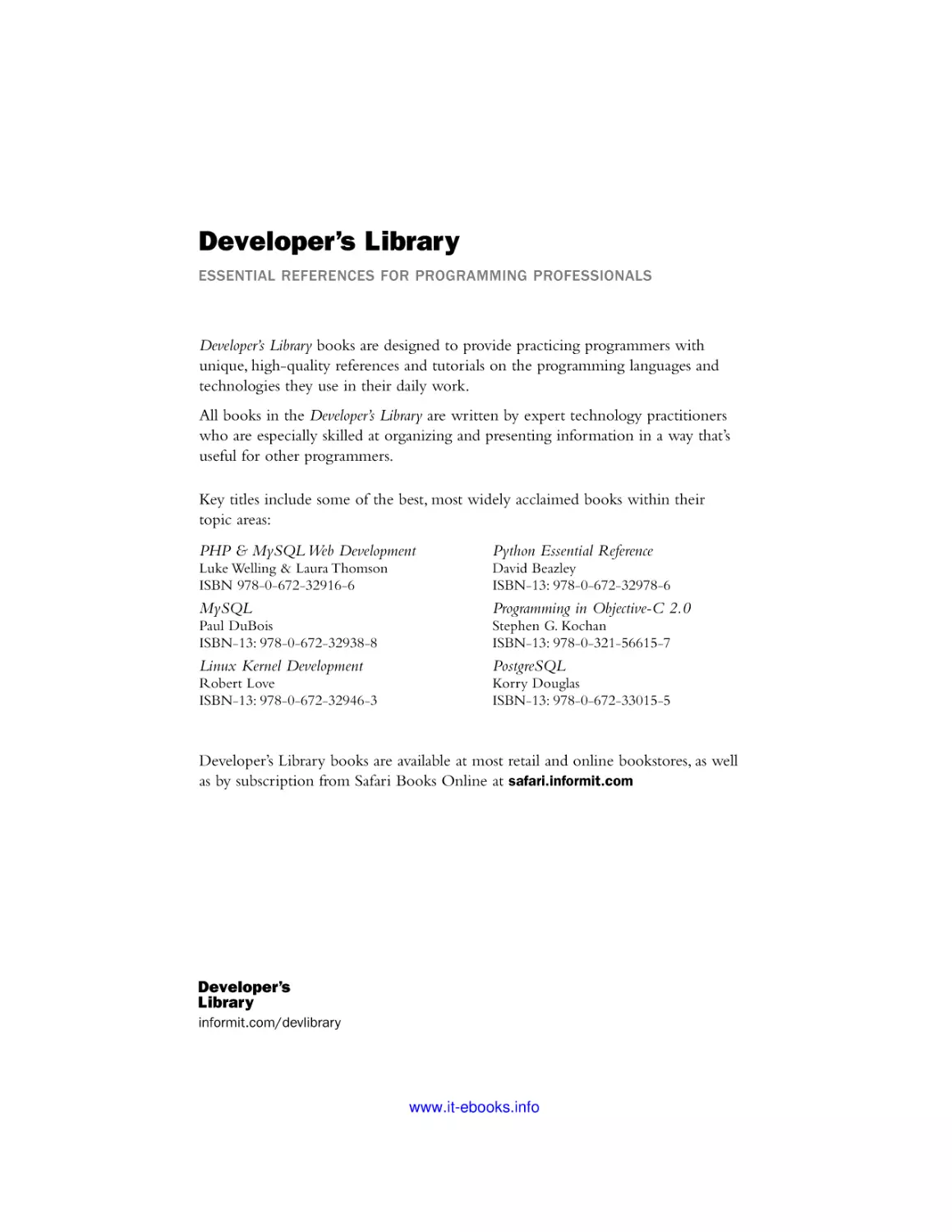 Developer’s Library