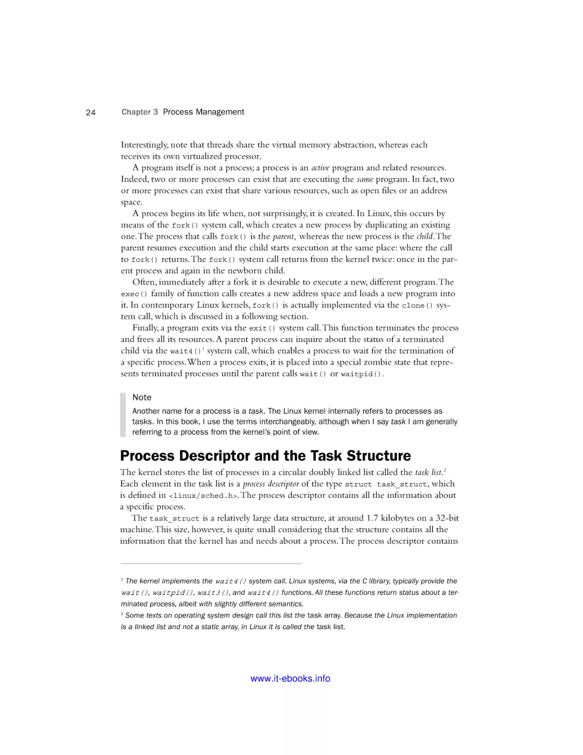 Process Descriptor and the Task Structure