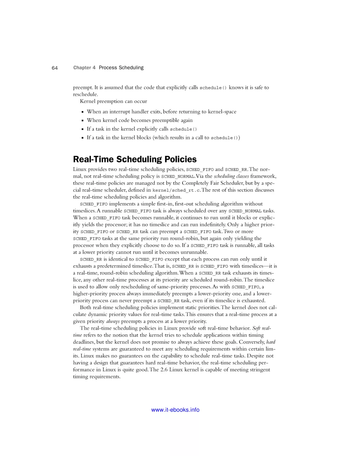 Real-Time Scheduling Policies