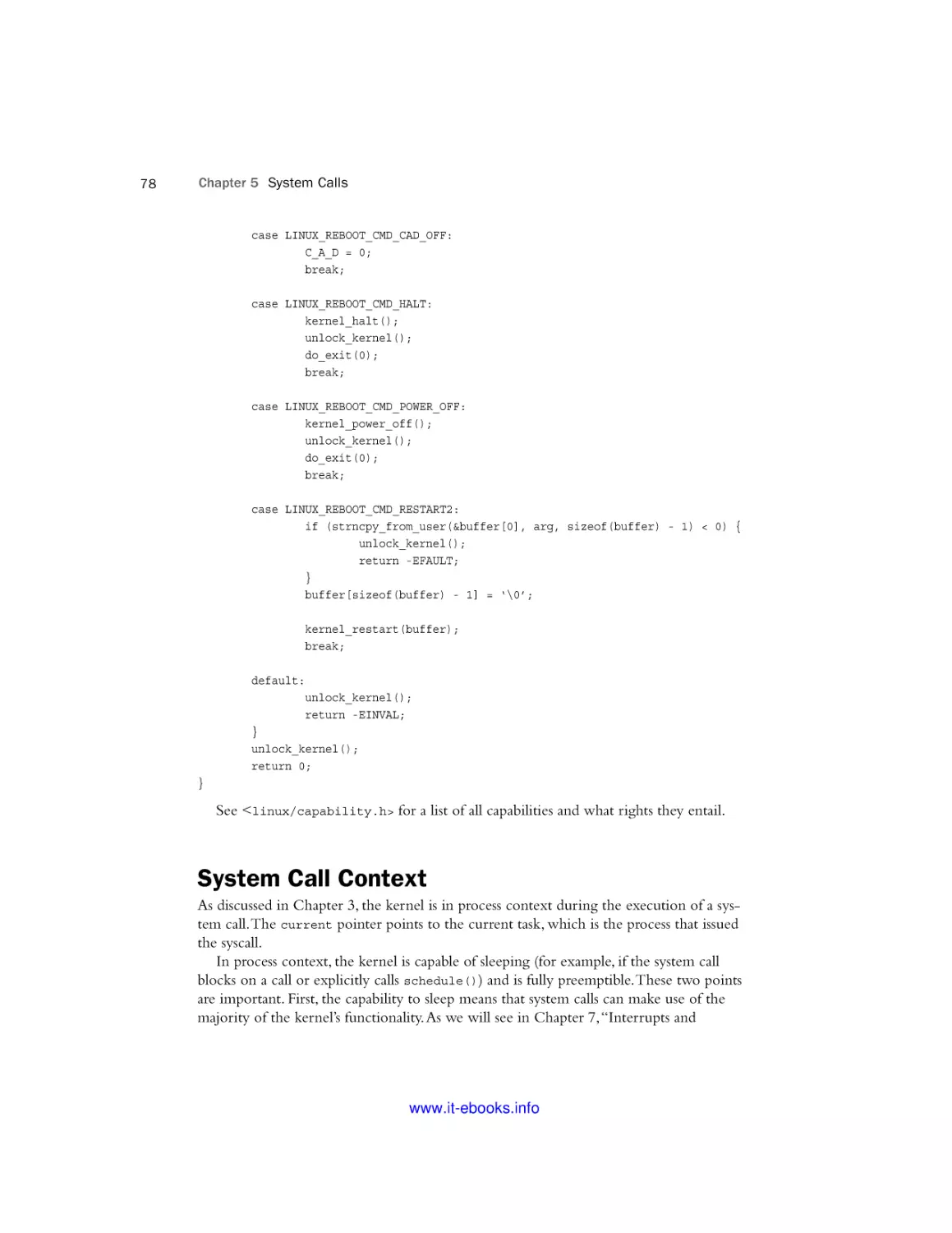 System Call Context