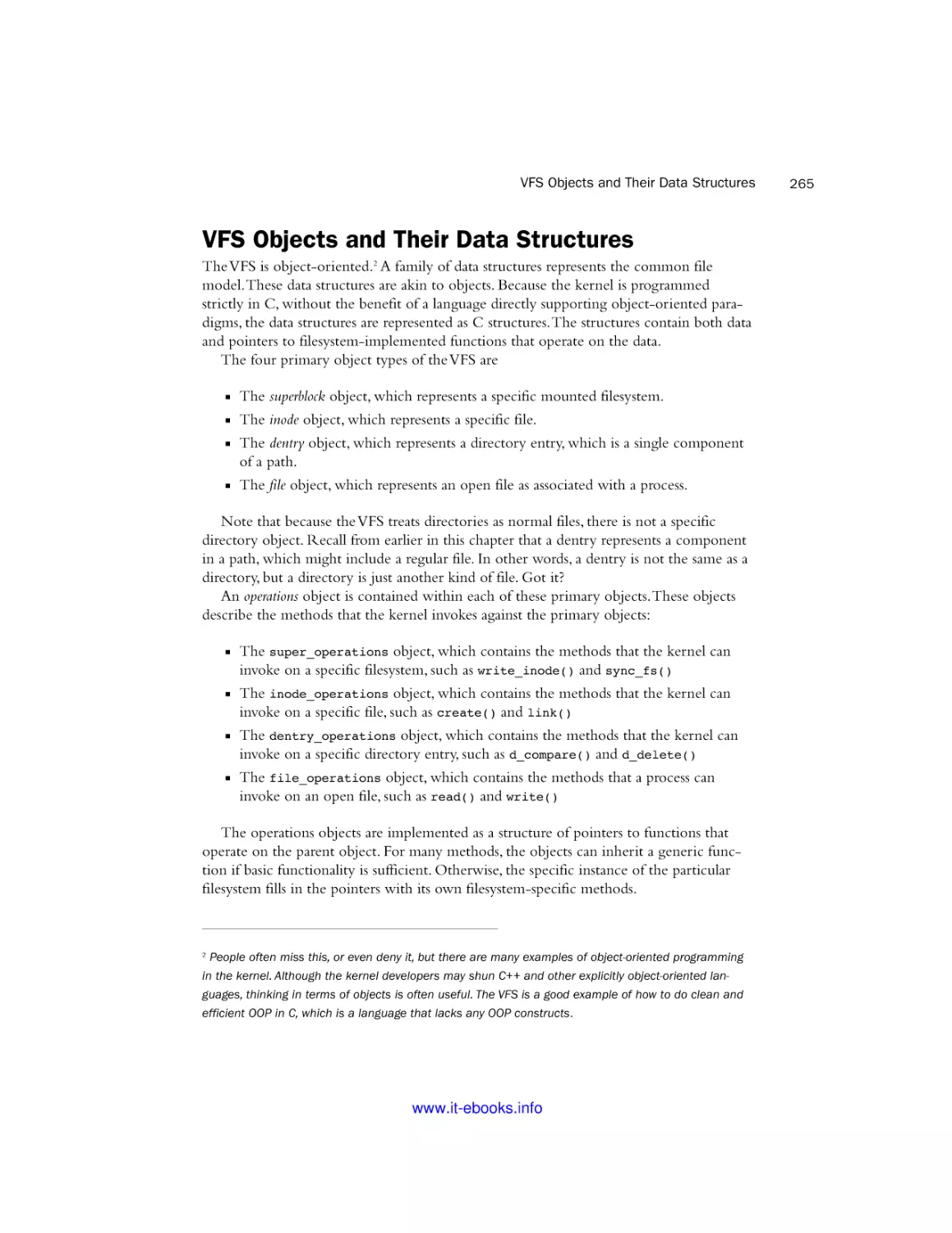 VFS Objects and Their Data Structures