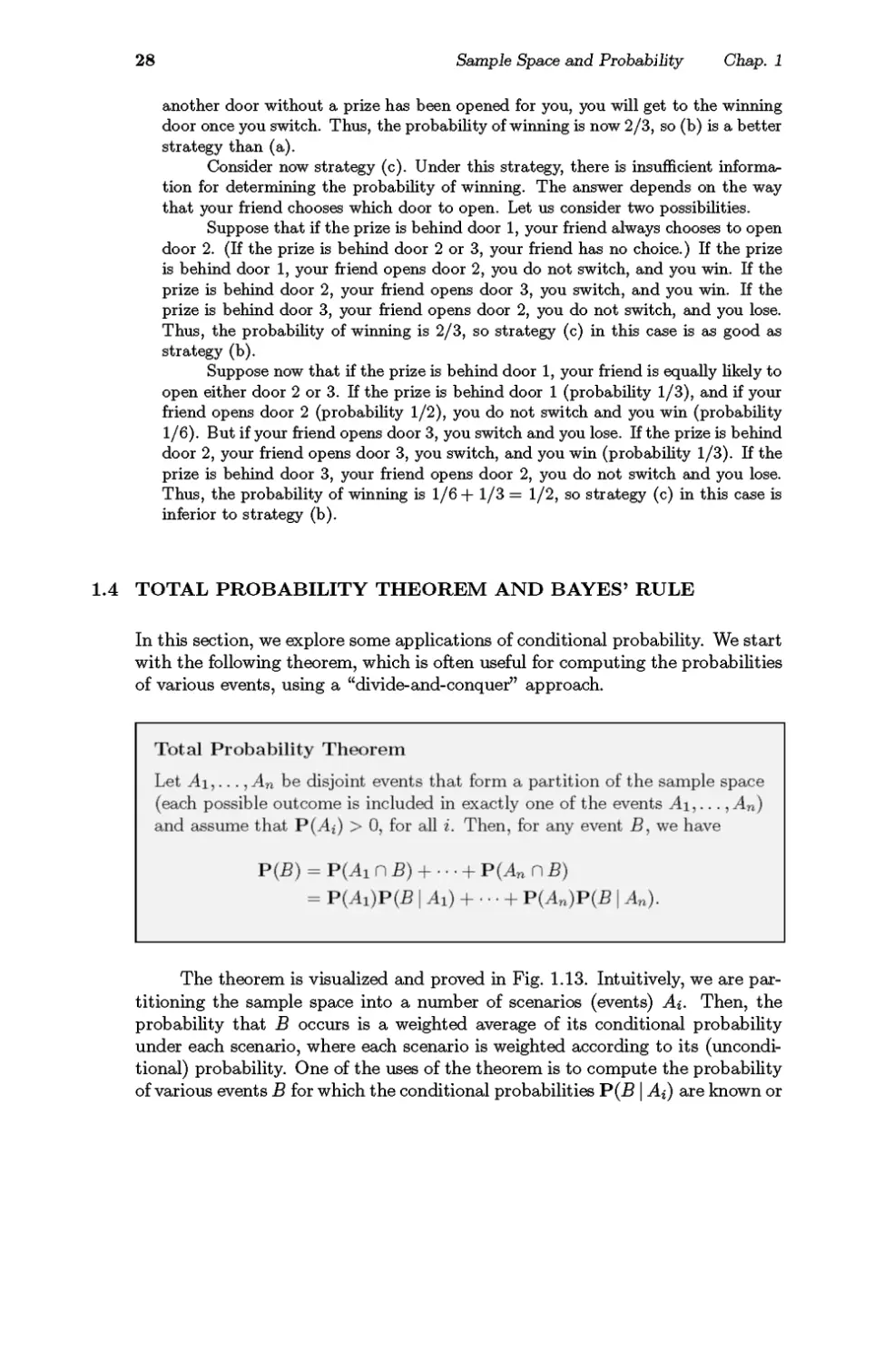Total Probability Theorem and Bayes' Rule