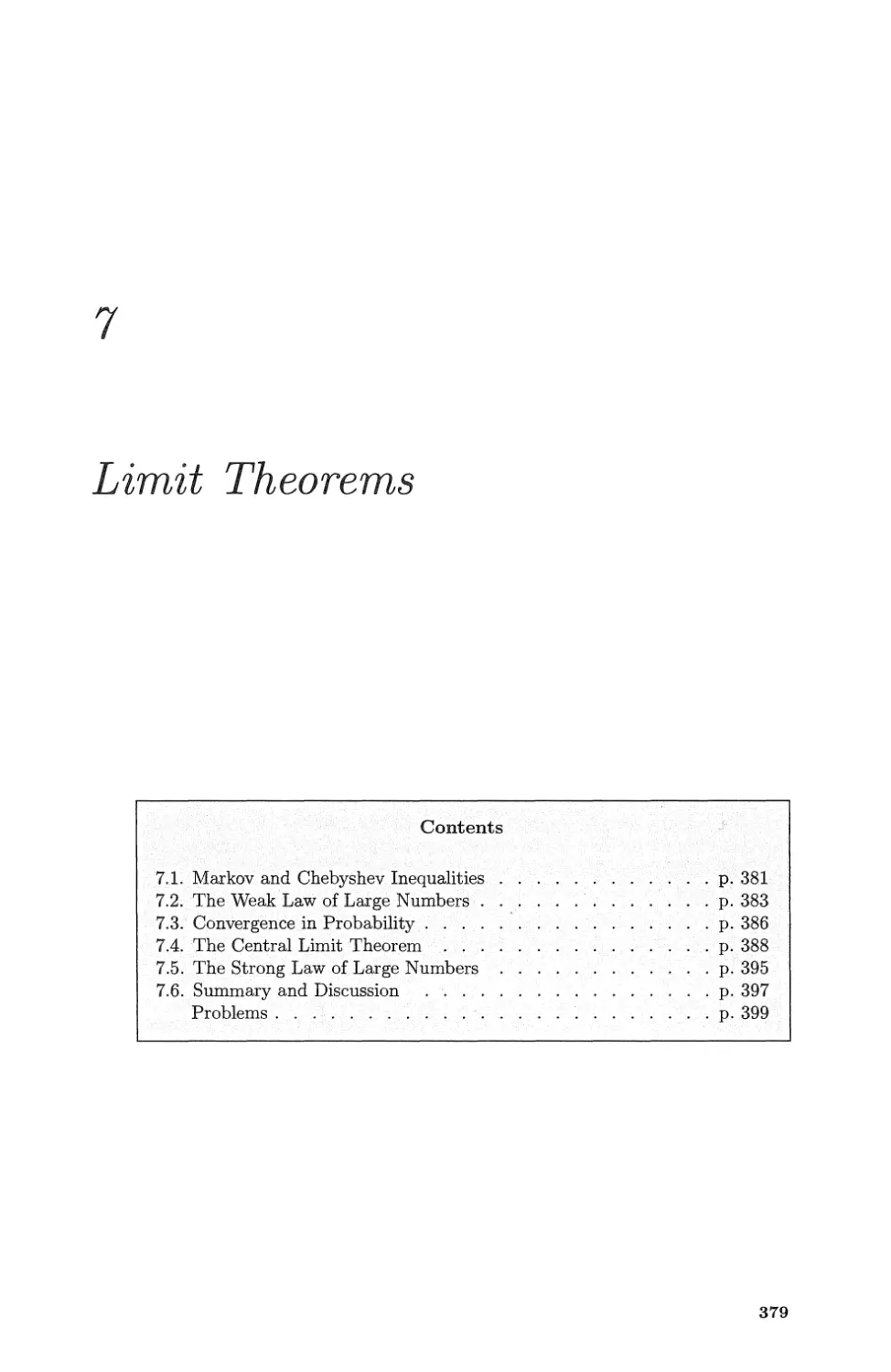 Chapter 7-Limit Theorems