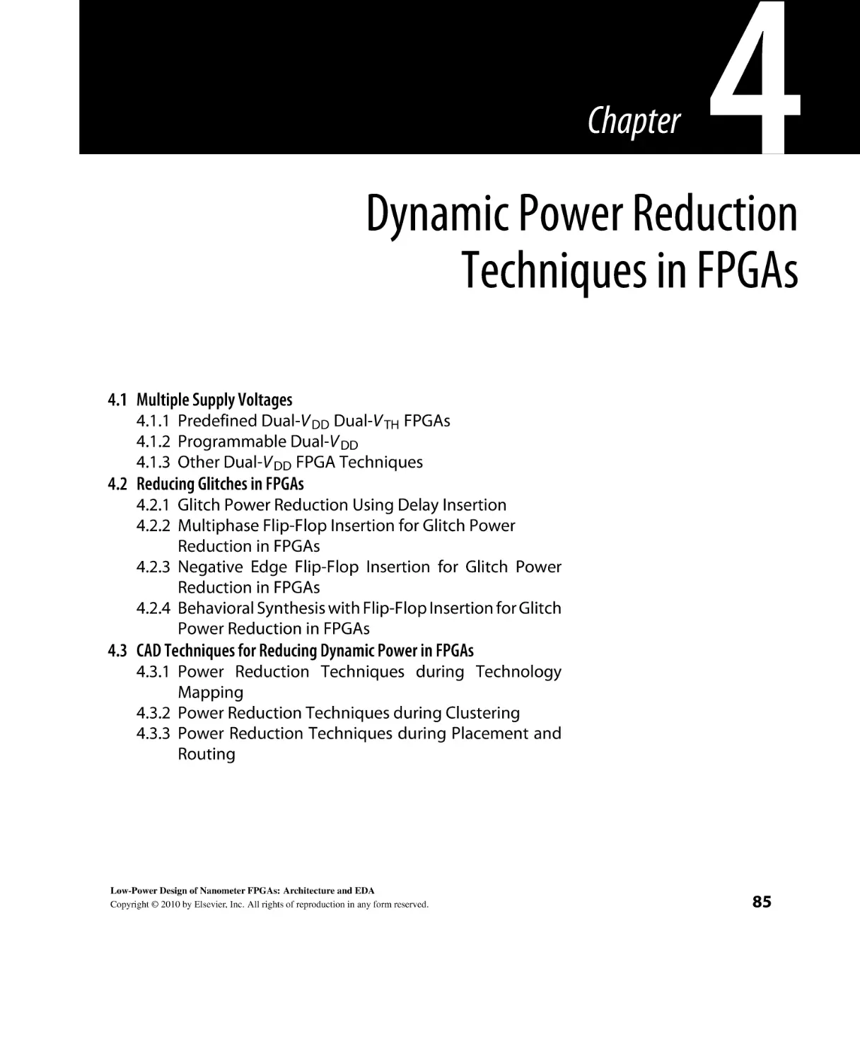 4 Dynamic Power Reduction Techniques in FPGAs
