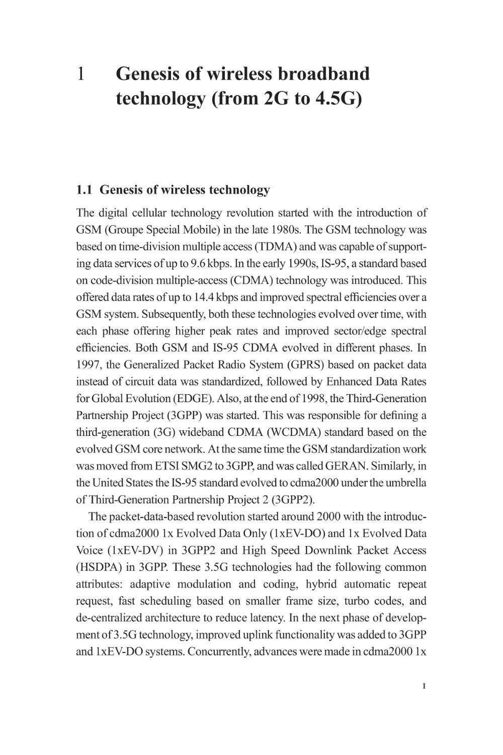 1 Genesis of wireless broadband technology (from 2G to 4.5G)
1.1 Genesis of wireless technology