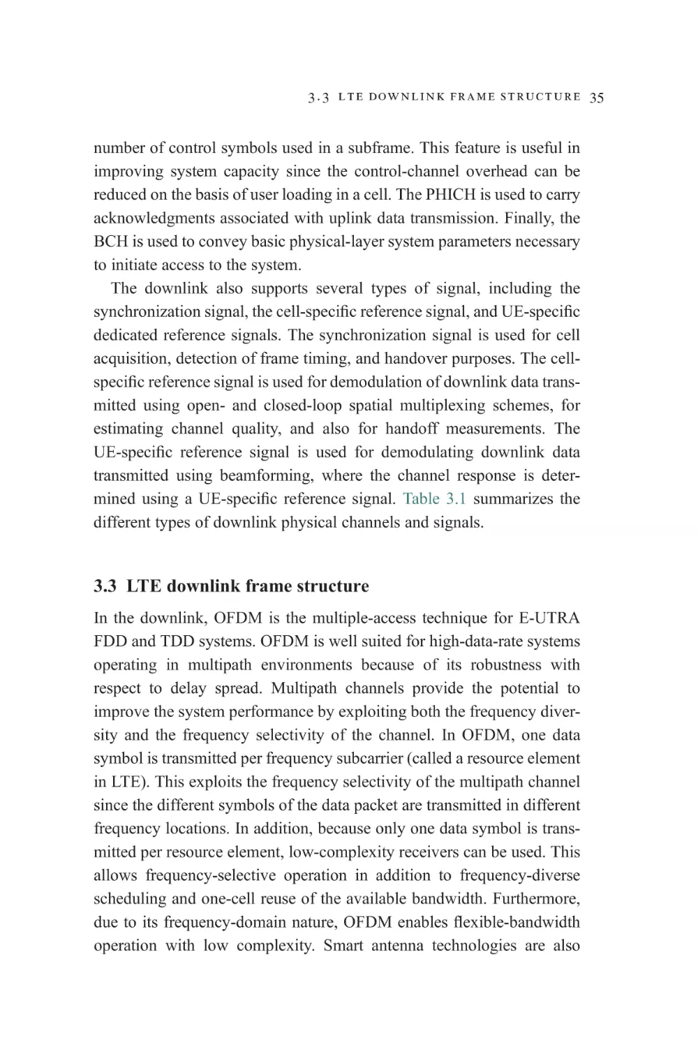 3.3 LTE downlink frame structure