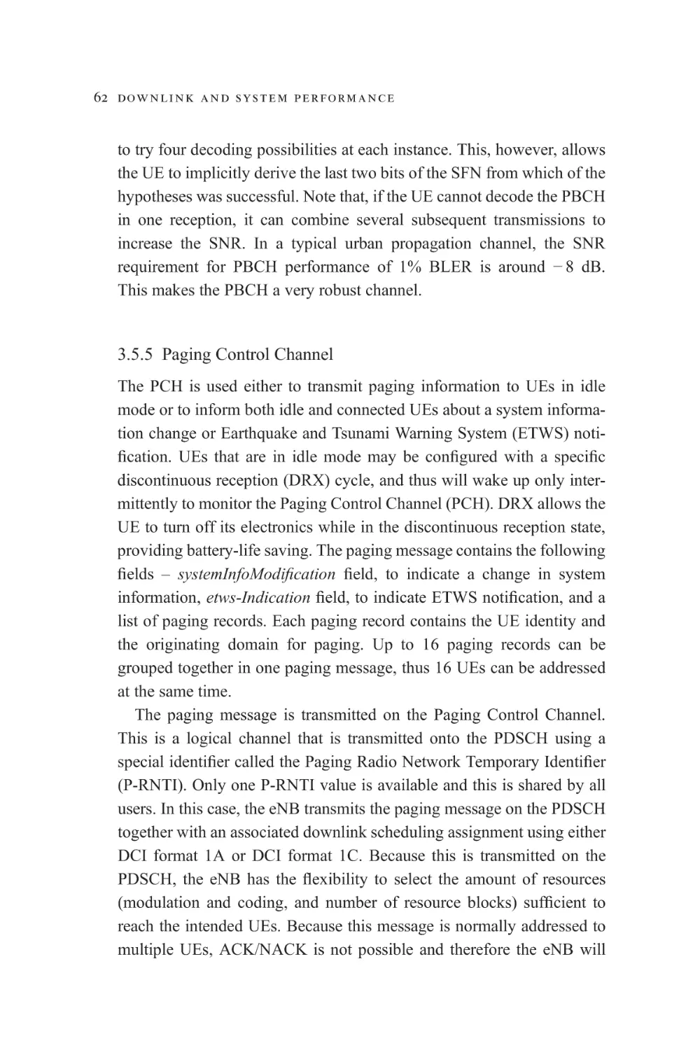 3.5.5 Paging Control Channel