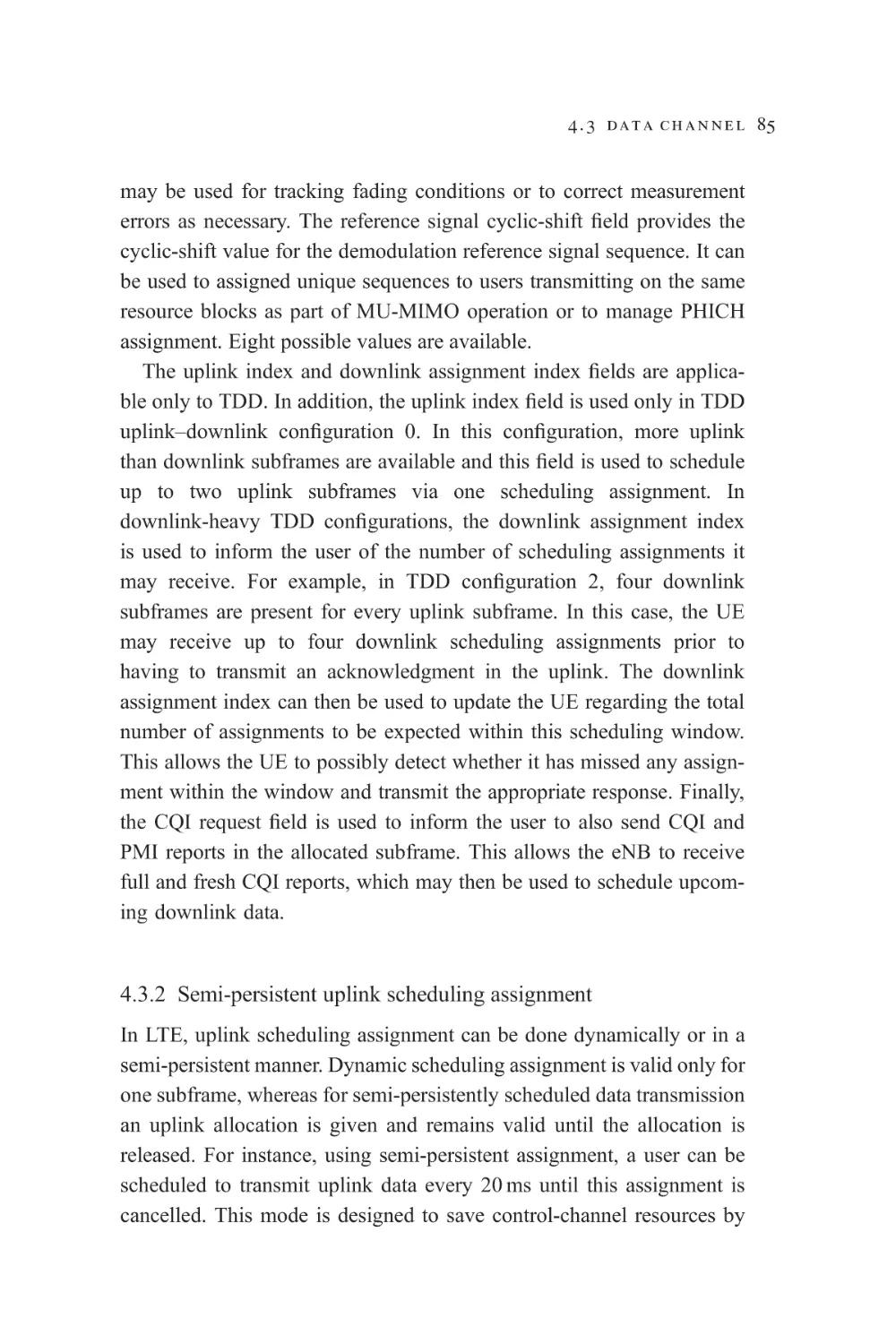 4.3.2 Semi-persistent uplink scheduling assignment