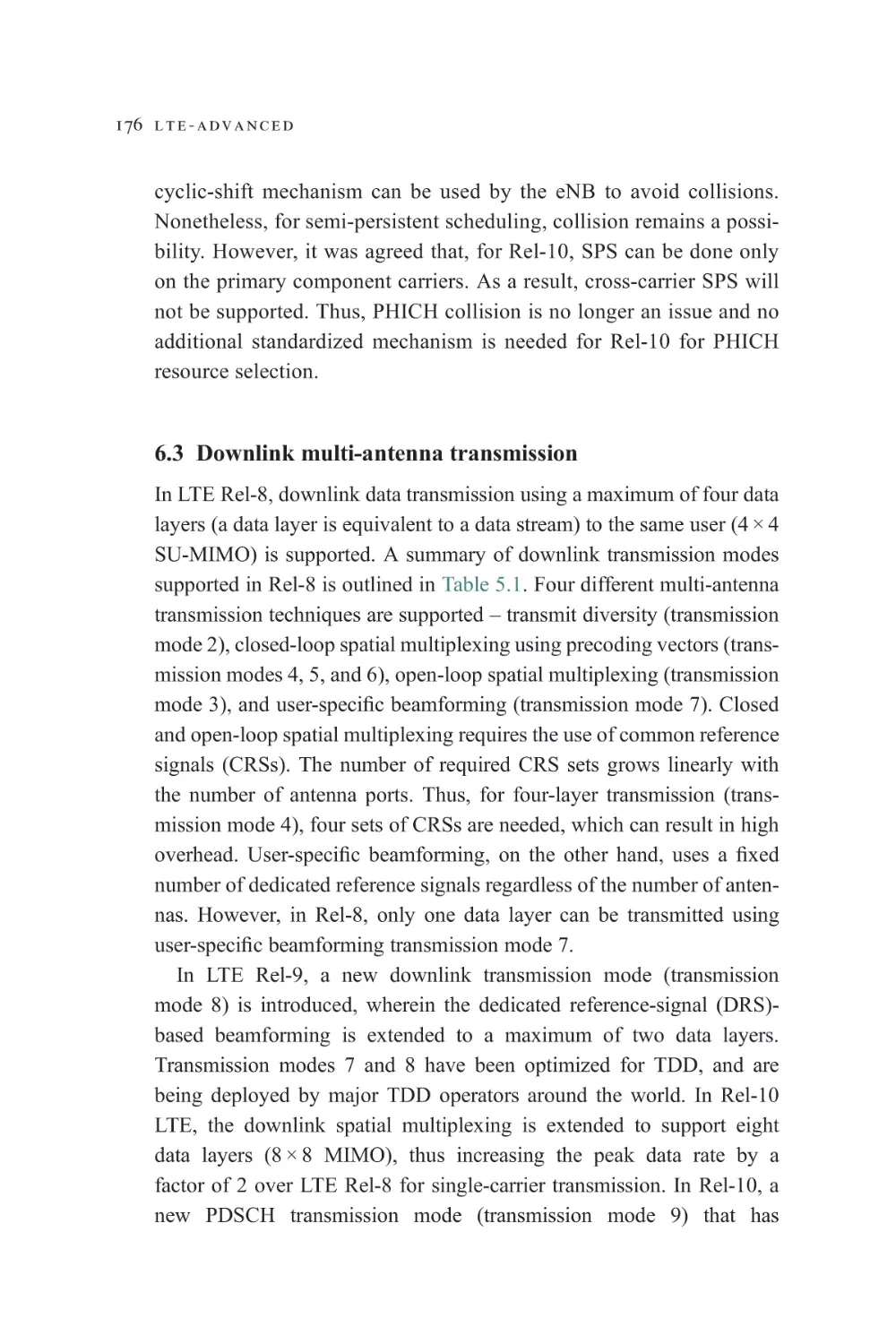 6.3 Downlink multi-antenna transmission