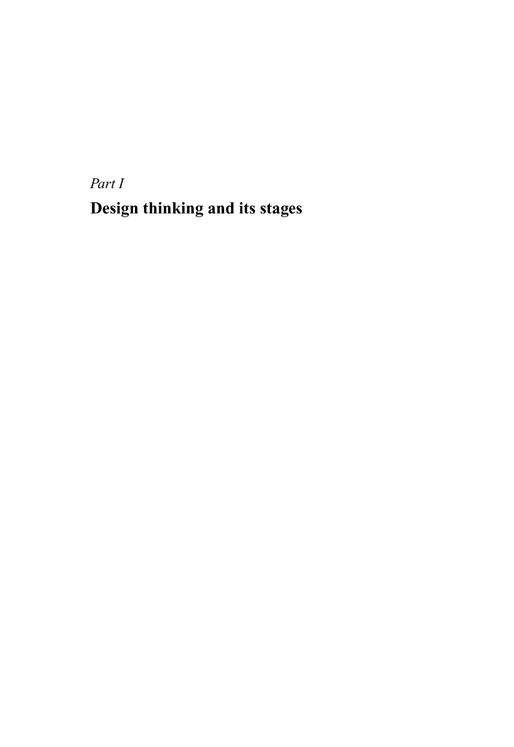 Part I. Design thinking and its stages