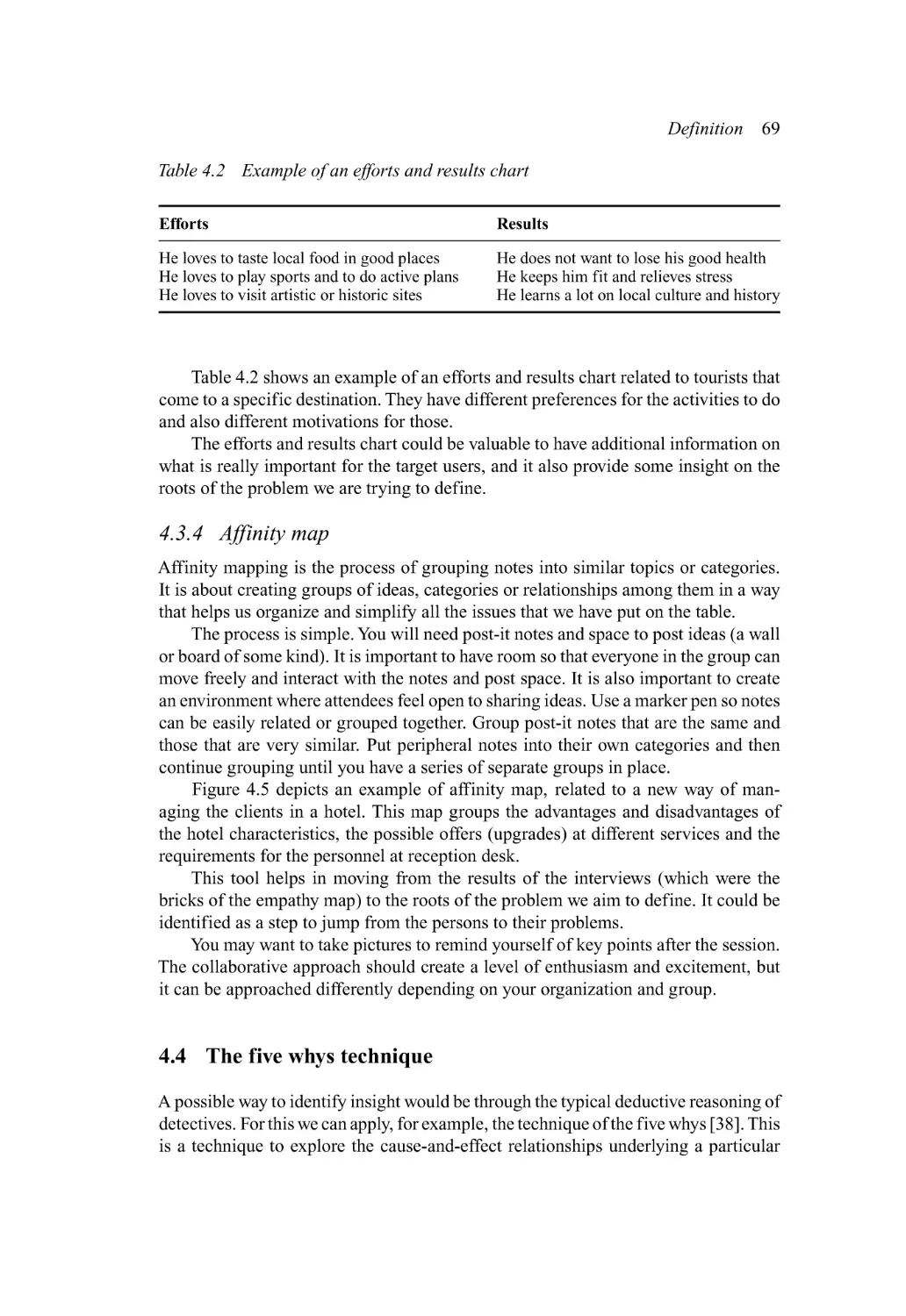 4.3.4 Affinity map
4.4 The five whys technique