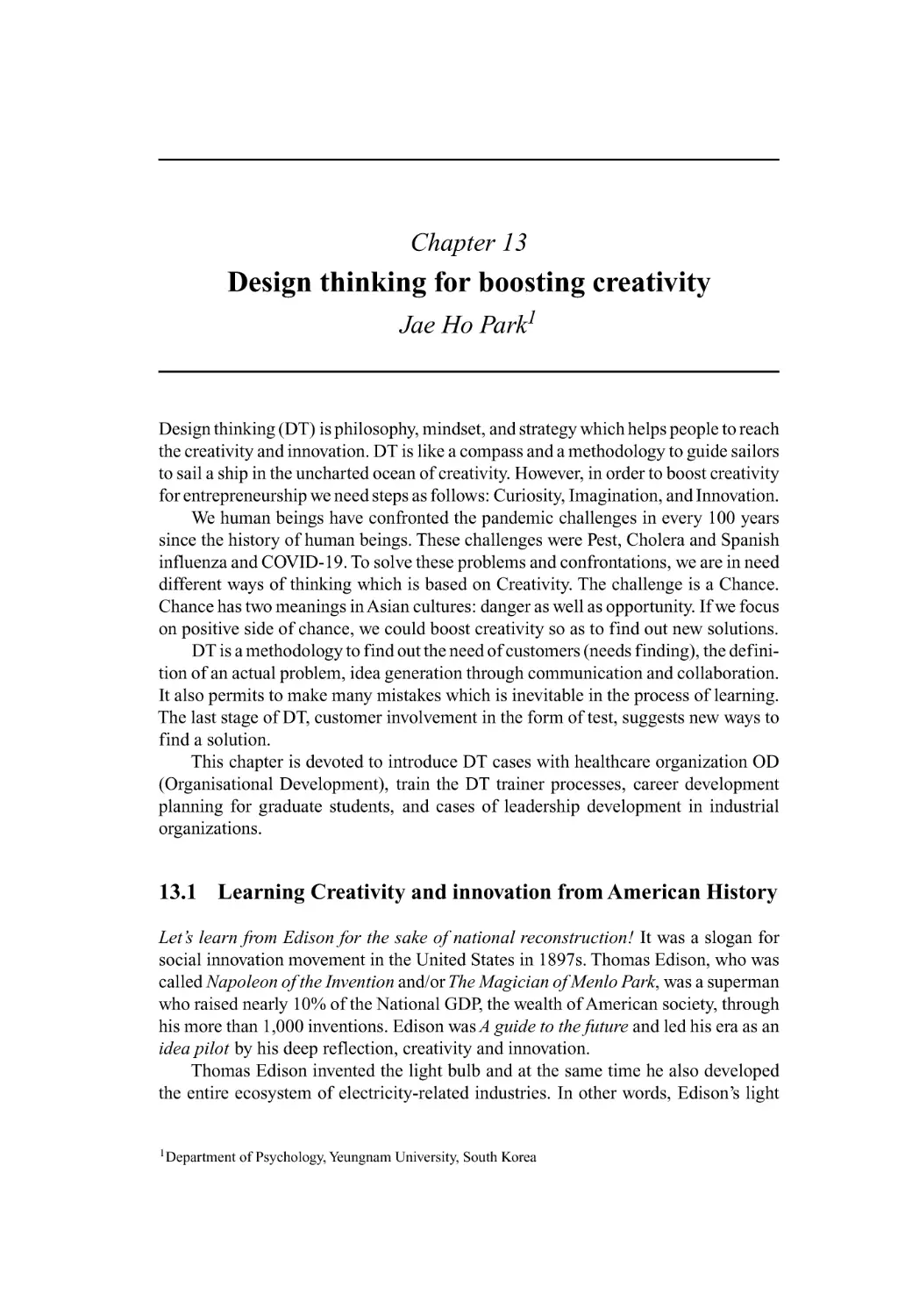 13 Design thinking for boosting creativity
13.1 Learning Creativity and innovation fromAmerican History