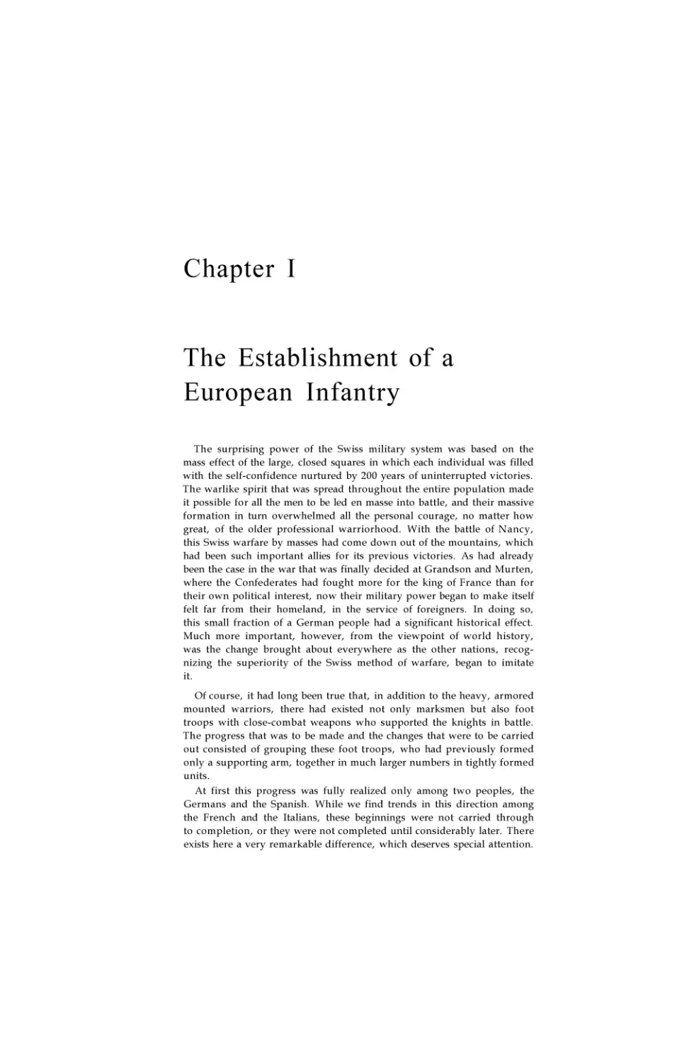The Establishment of a European Infantry