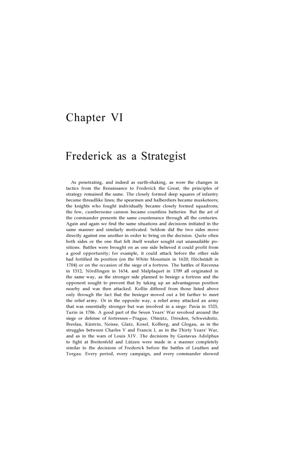 Frederick as a Strategist