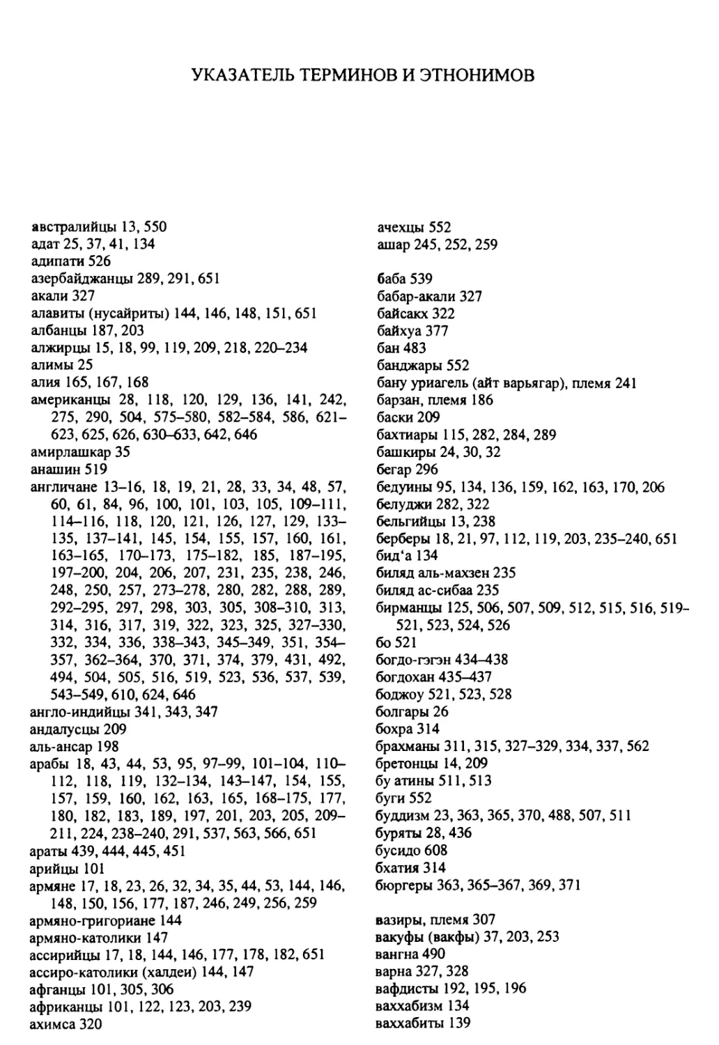 Указатель терминов и этнонимов