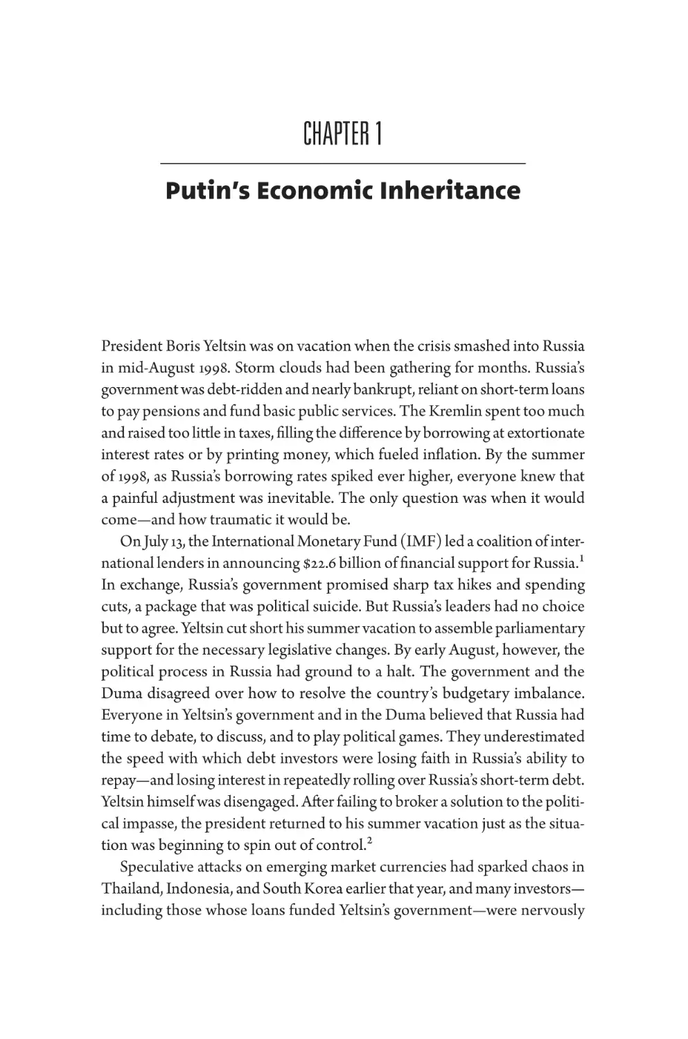 1 Putin’s Economic Inheritance
