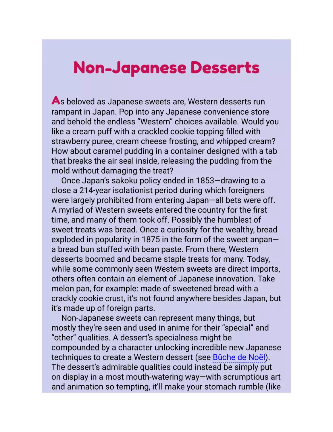 Non-Japanese Desserts