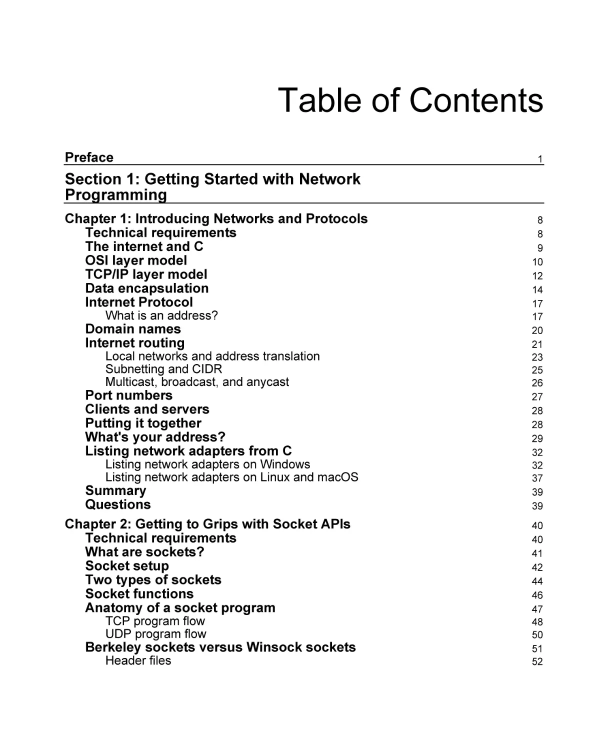 Table of Contents